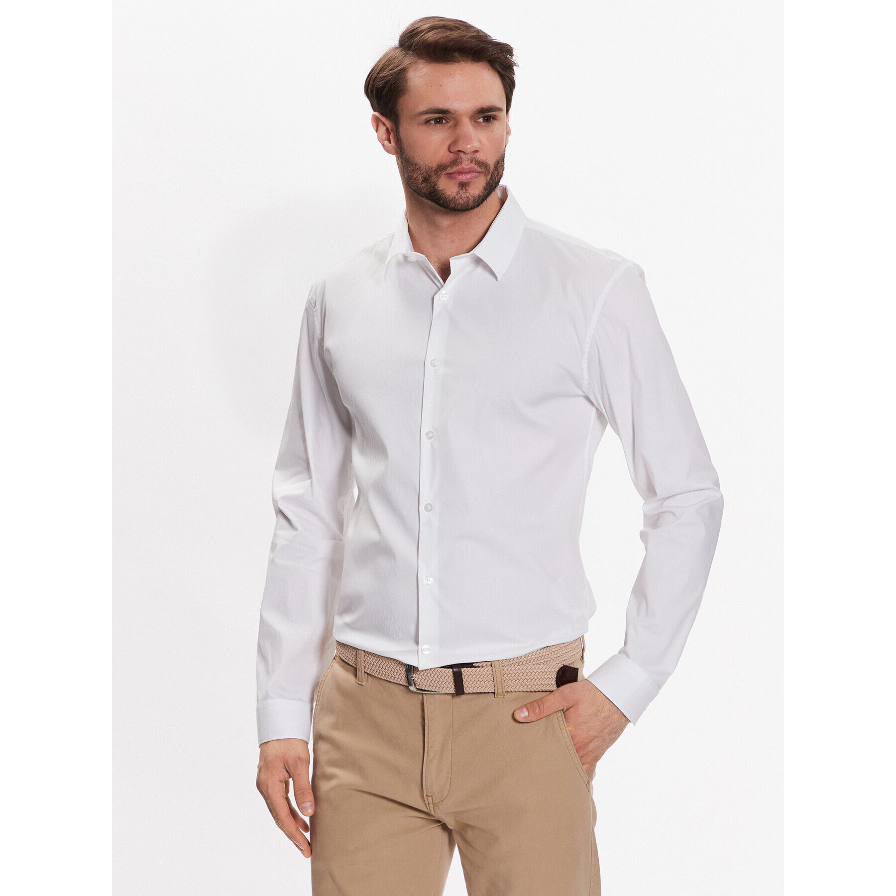 Lindbergh Srajca 30-203172 Bela Slim Fit - Pepit.si