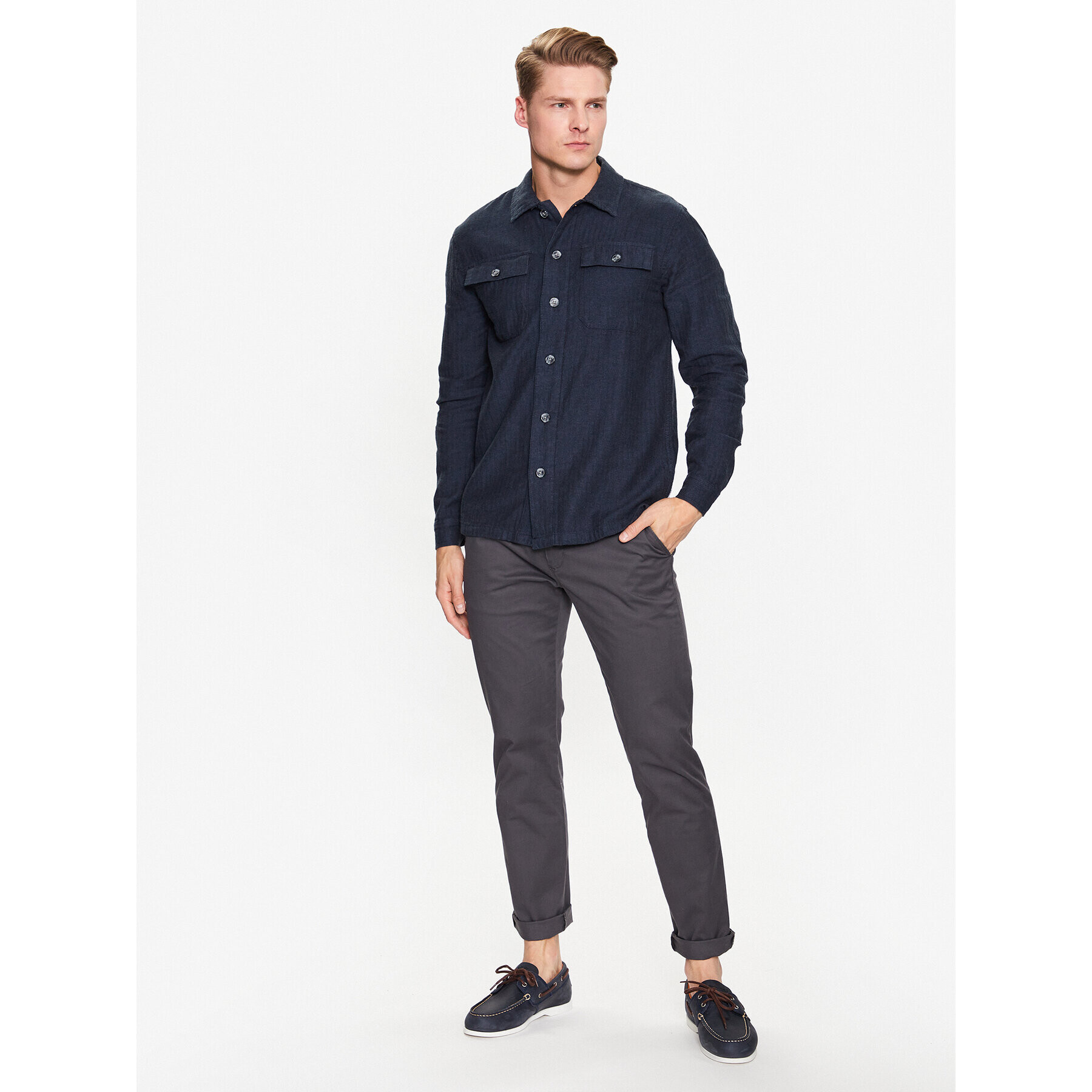 Lindbergh Srajca 30-304020 Mornarsko modra Relaxed Fit - Pepit.si