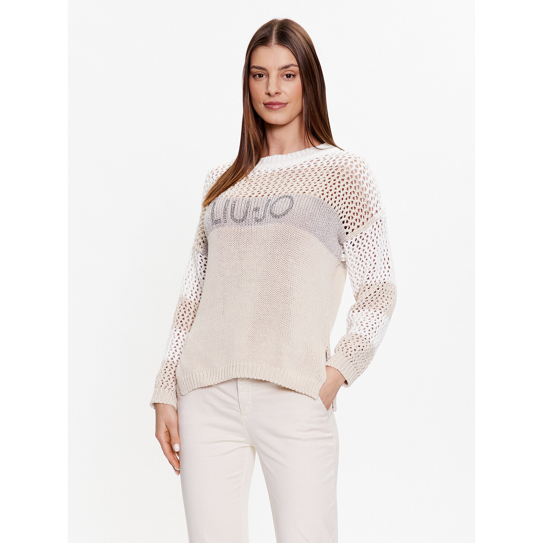 Liu Jo Pulover WA3182 MA31L Bež Regular Fit - Pepit.si