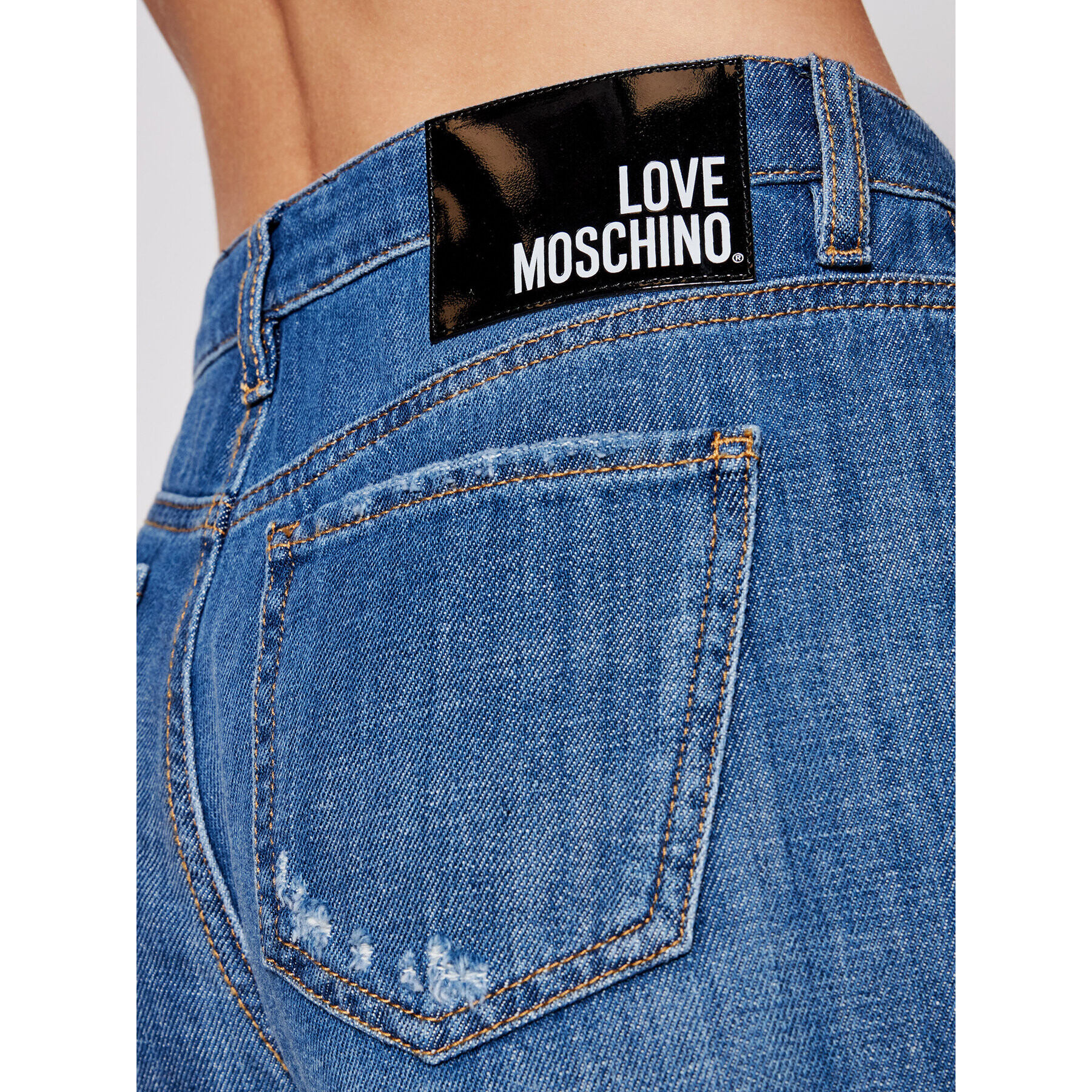 LOVE MOSCHINO Jeans kratke hlače WO10483T 085A Modra Regular Fit - Pepit.si