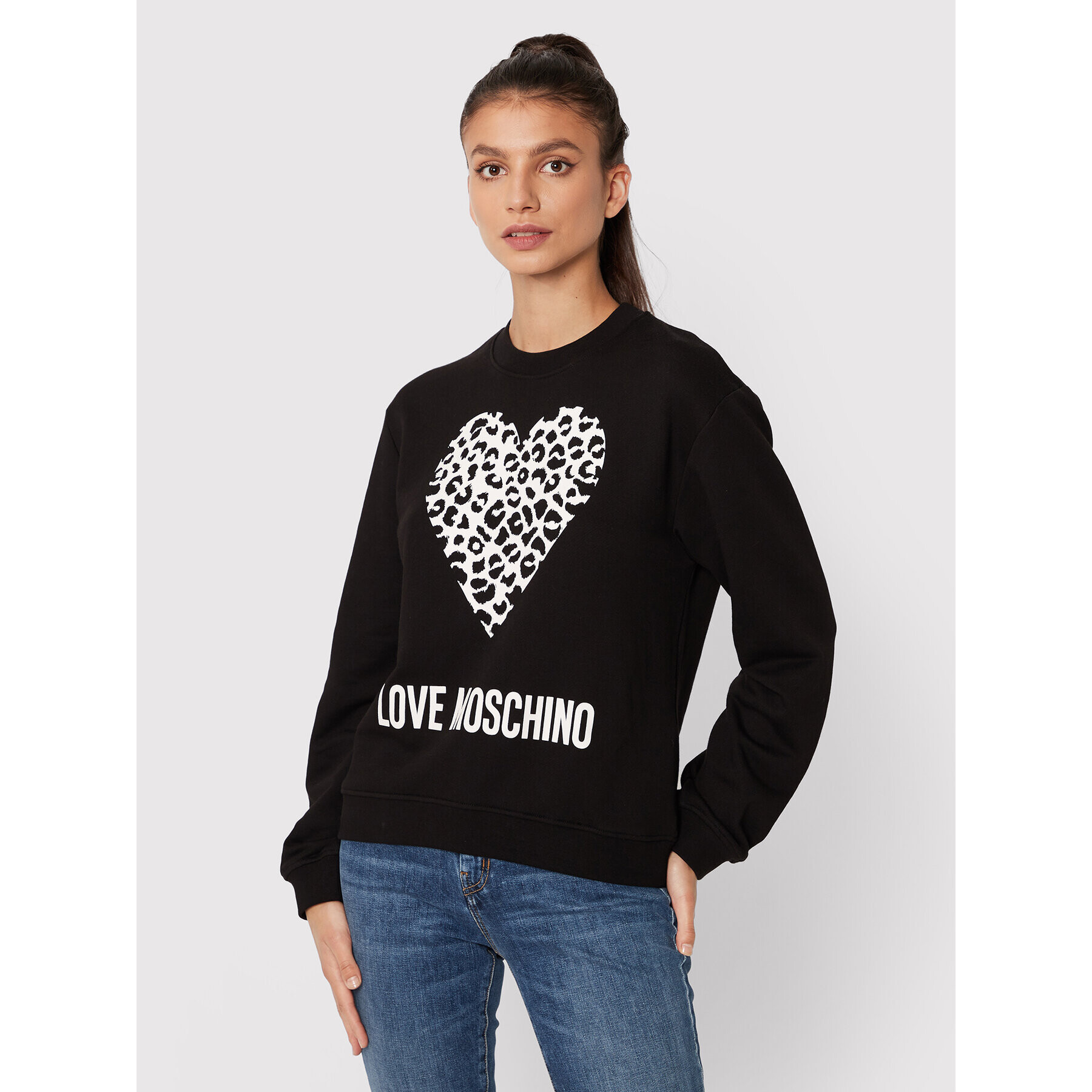 LOVE MOSCHINO Jopa W630654M 4055 Črna Regular Fit - Pepit.si