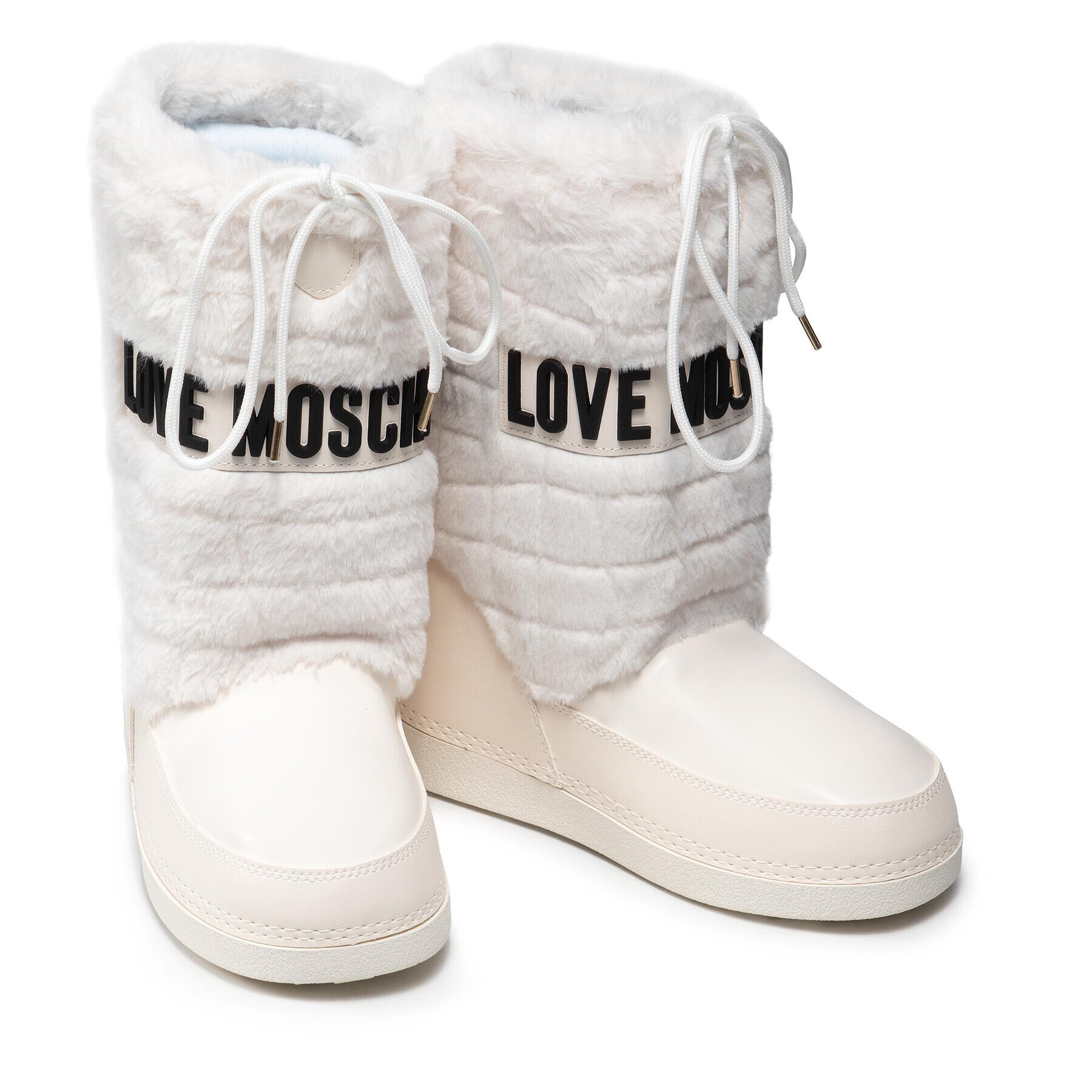 LOVE MOSCHINO Škornji za sneg JA24232G0DISN11A Bela - Pepit.si