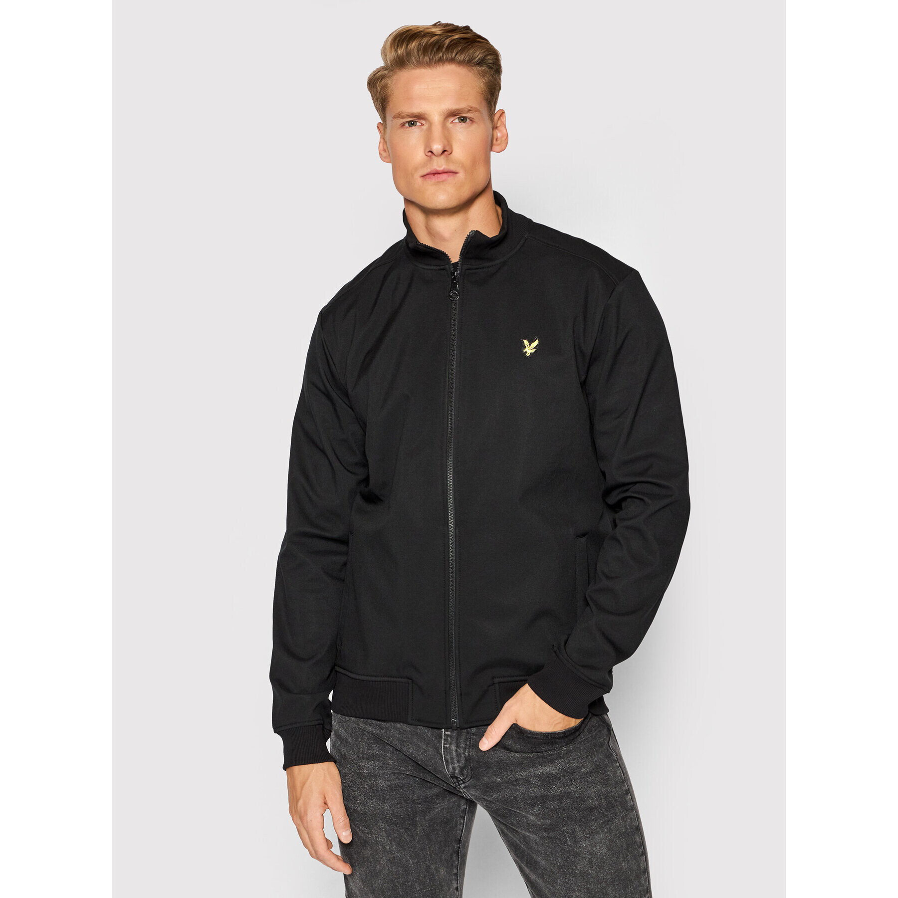 Lyle & Scott Bomber jakna Zip Trough Funnel Neck ML604VTR Črna Regular Fit - Pepit.si