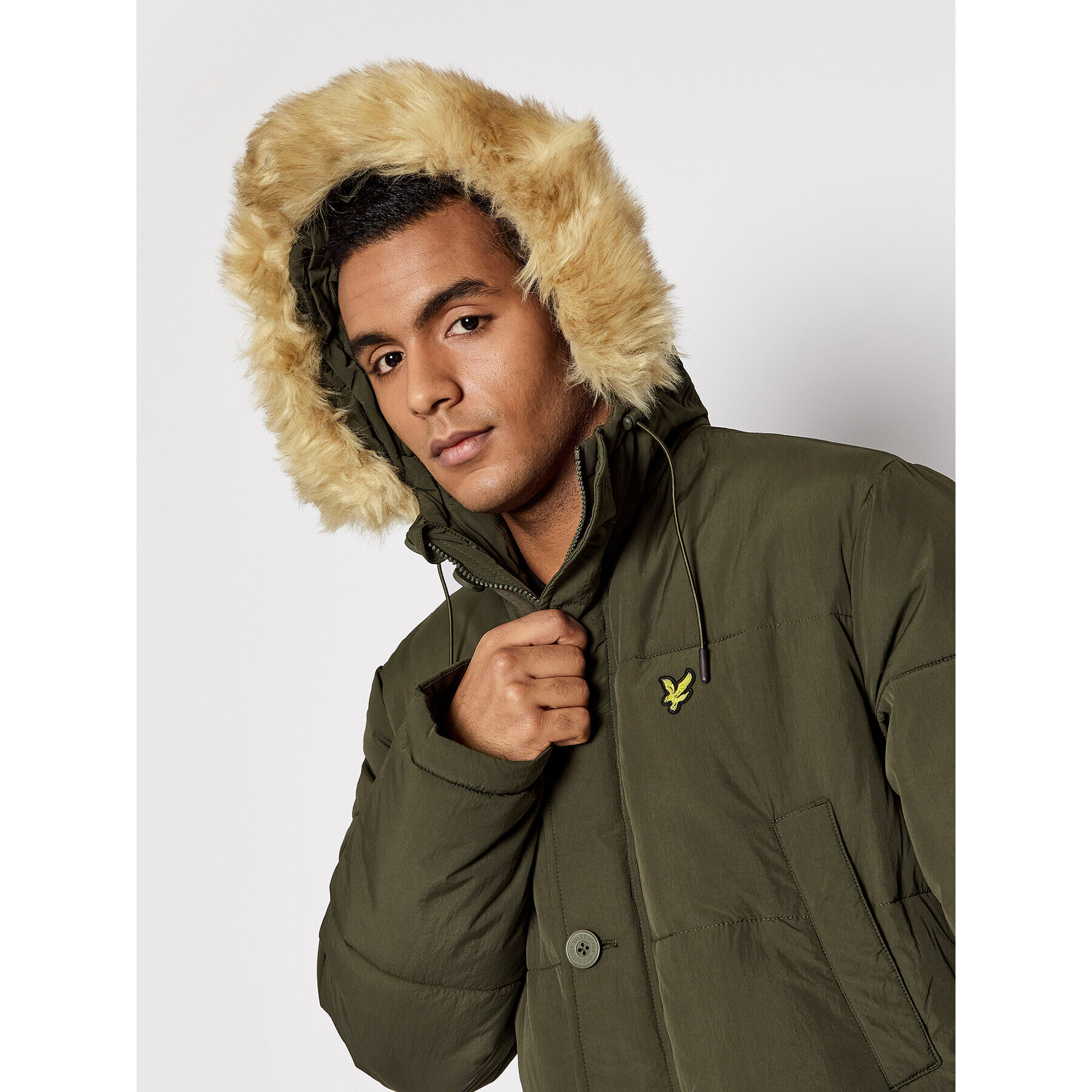 Lyle & Scott Parka Heavyweight Longline JK1320V Zelena Regular Fit - Pepit.si