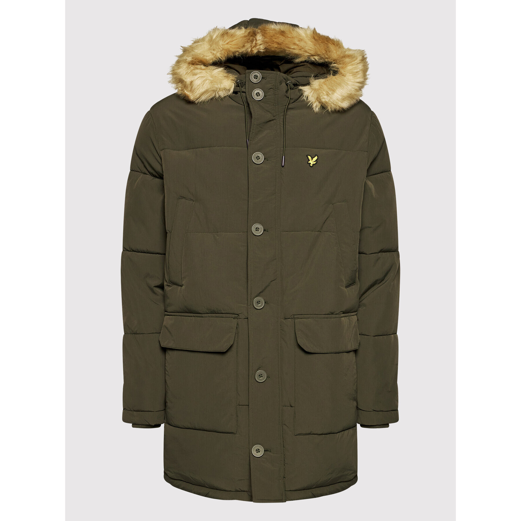 Lyle & Scott Parka Heavyweight Longline JK1320V Zelena Regular Fit - Pepit.si