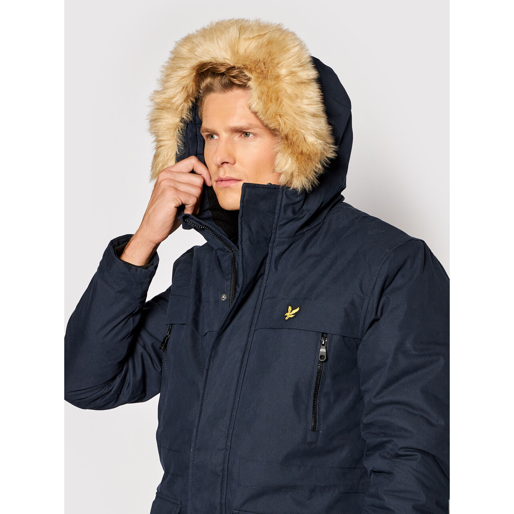 Lyle & Scott Parka JK1536V Mornarsko modra Regular Fit - Pepit.si