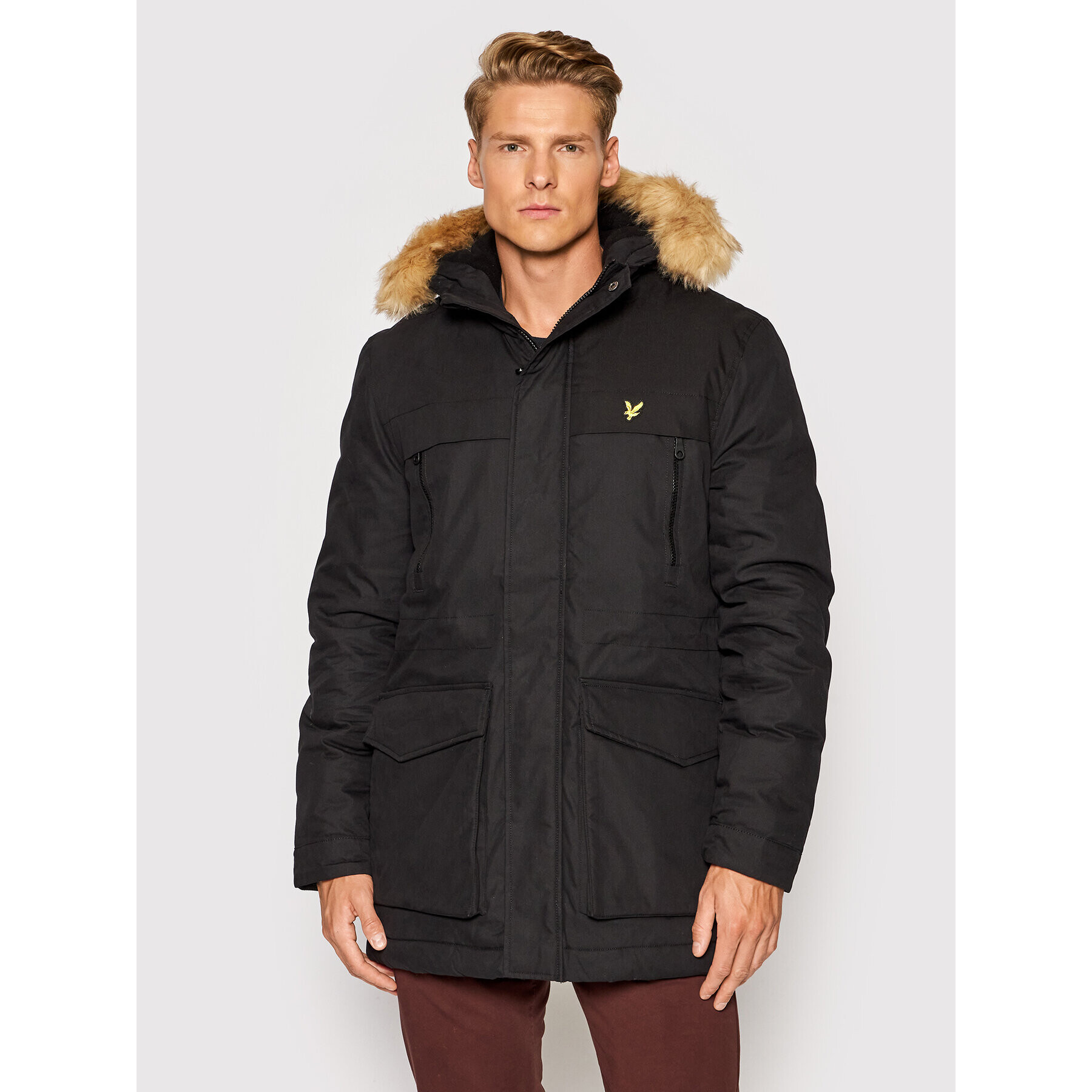 Lyle & Scott Parka Winter Weight Micro Fleece JK1536V Črna Regular Fit - Pepit.si