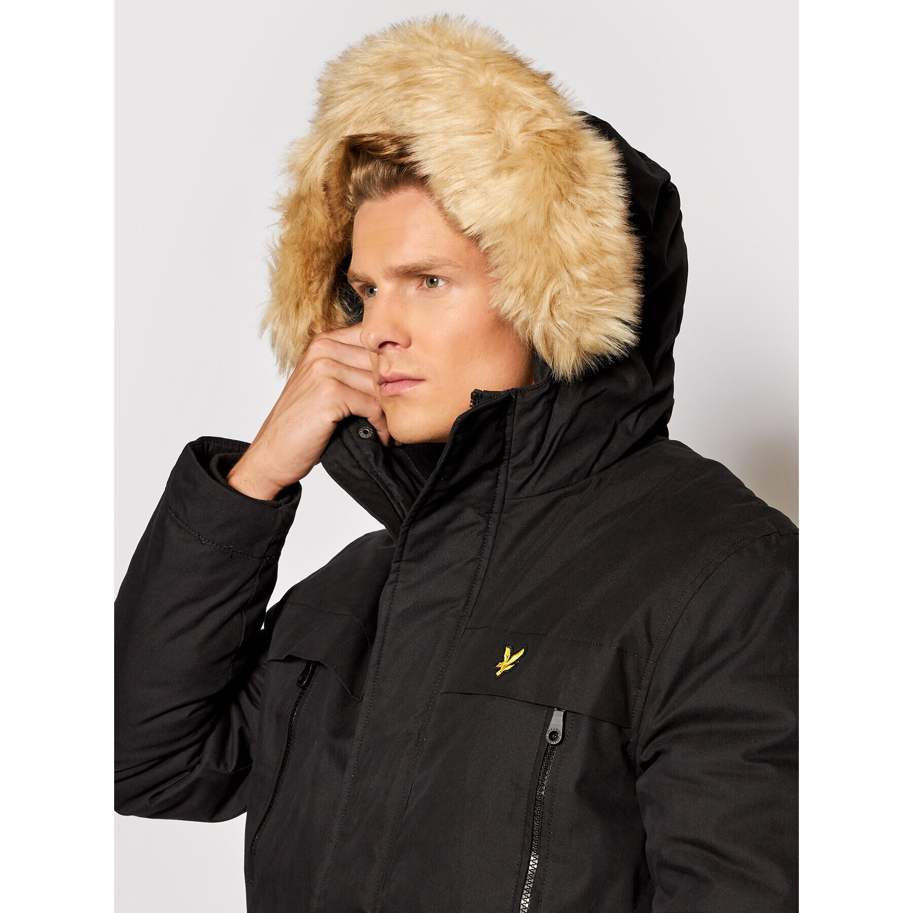 Lyle & Scott Parka Winter Weight Micro Fleece JK1536V Črna Regular Fit - Pepit.si