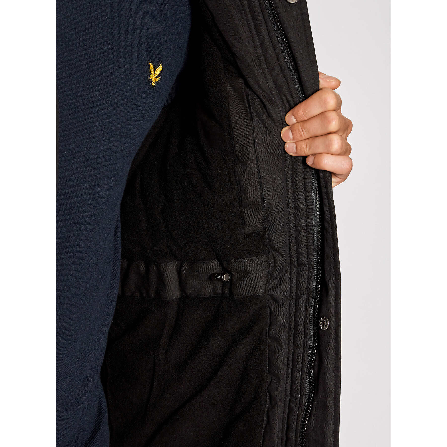 Lyle & Scott Parka Winter Weight Micro Fleece JK1536V Črna Regular Fit - Pepit.si