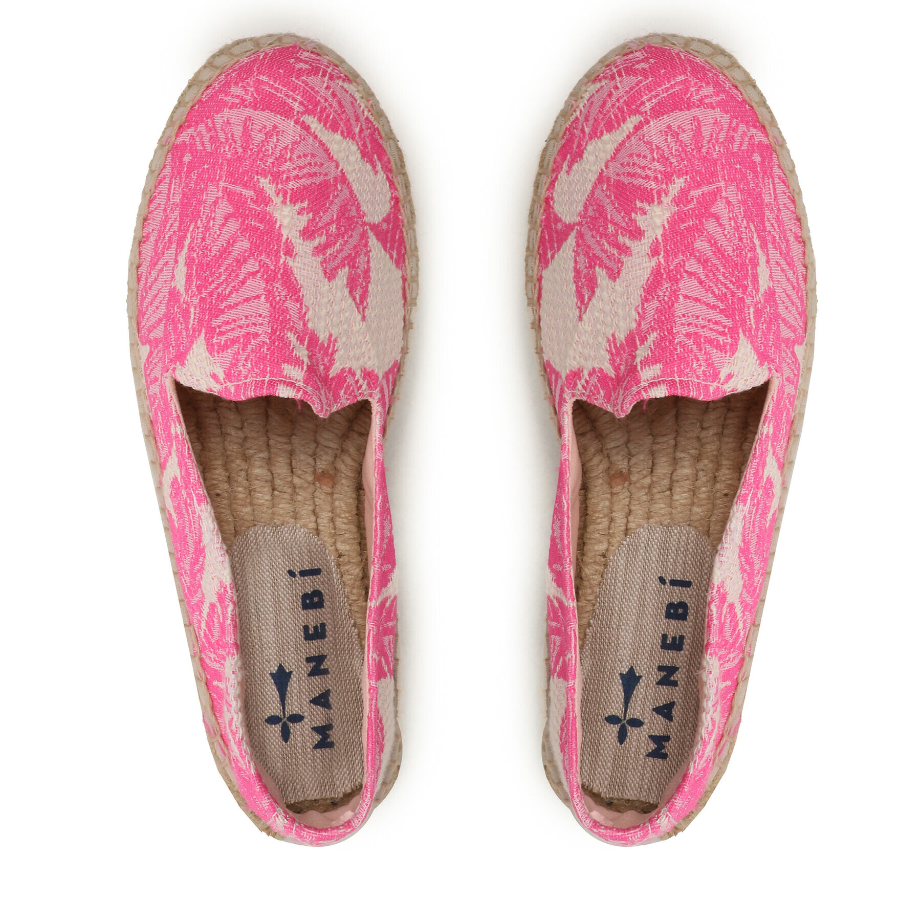 Manebi Espadrile Cotton Jaquard Double Sole Espadrilles G 4.7 D0 Roza - Pepit.si