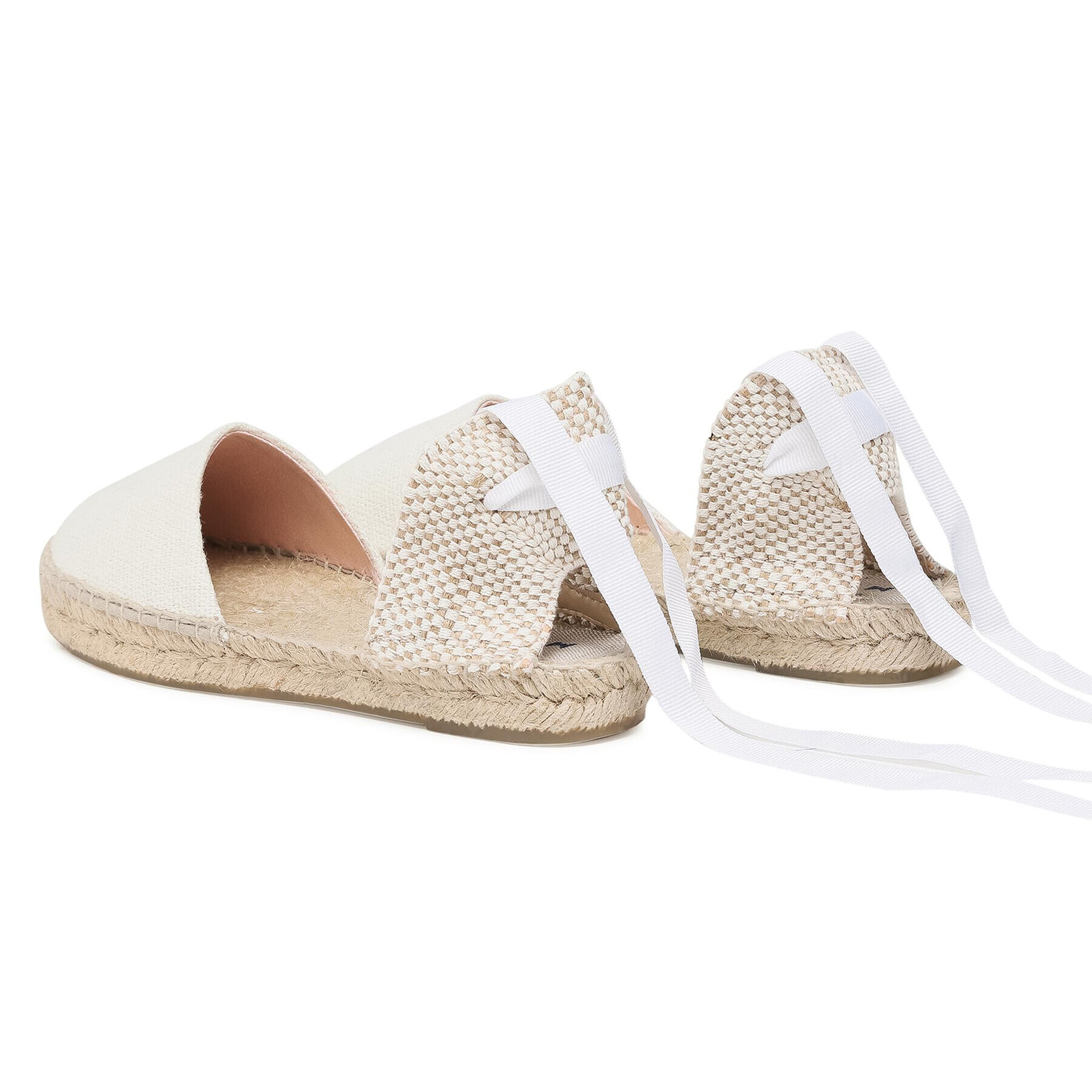 Manebi Espadrile Flat Valenciana O 4.0 P0 Bela - Pepit.si