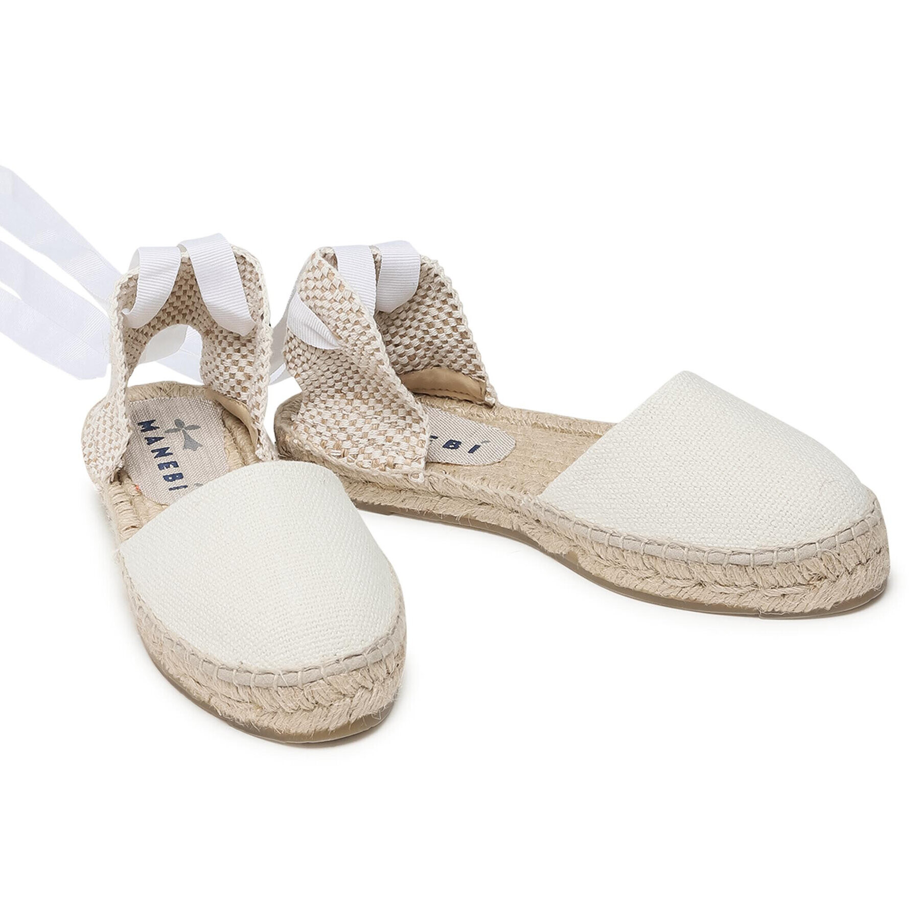 Manebi Espadrile Flat Valenciana O 4.0 P0 Bela - Pepit.si