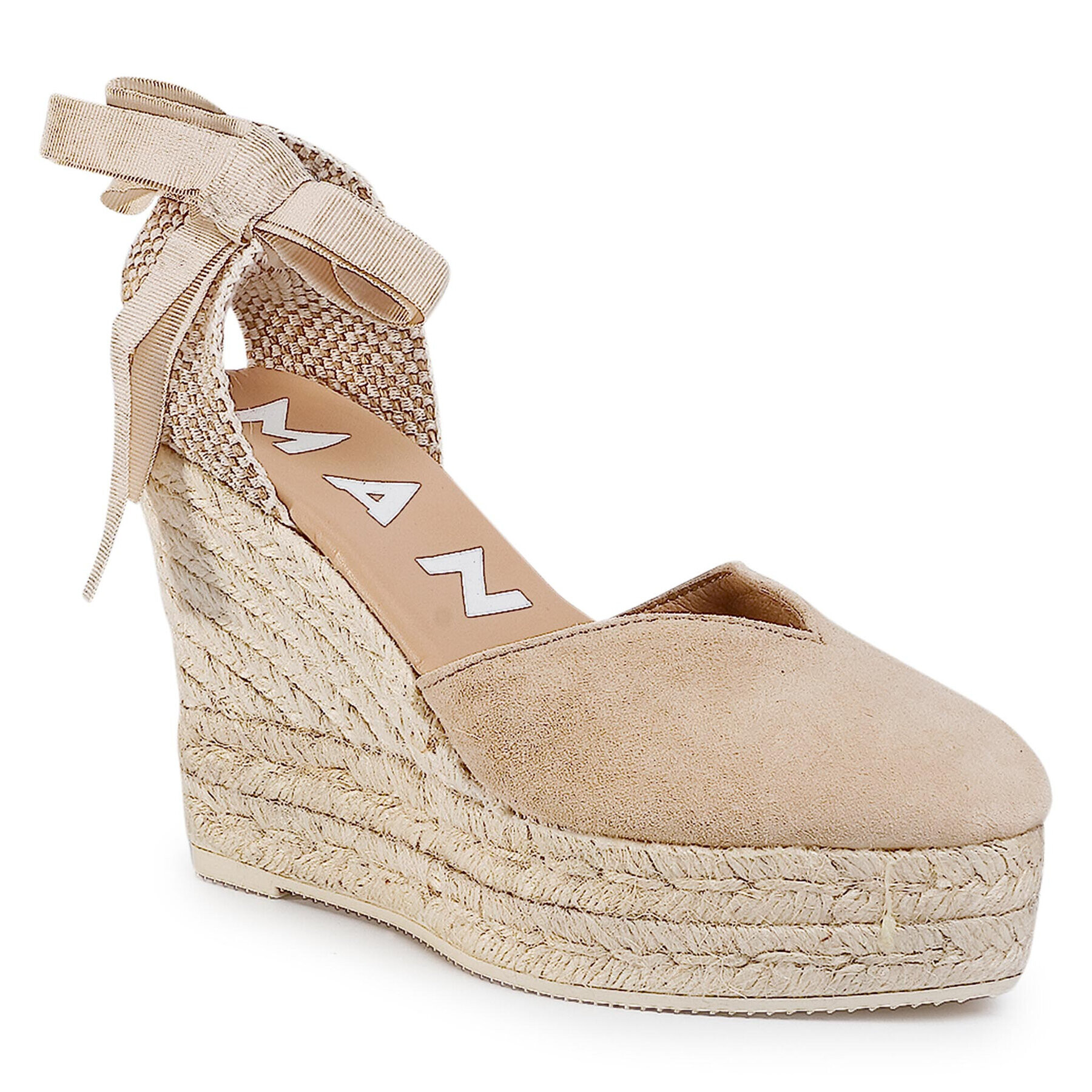 Manebi Espadrile Heart Shape Wedges M 1.1 WH Bež - Pepit.si