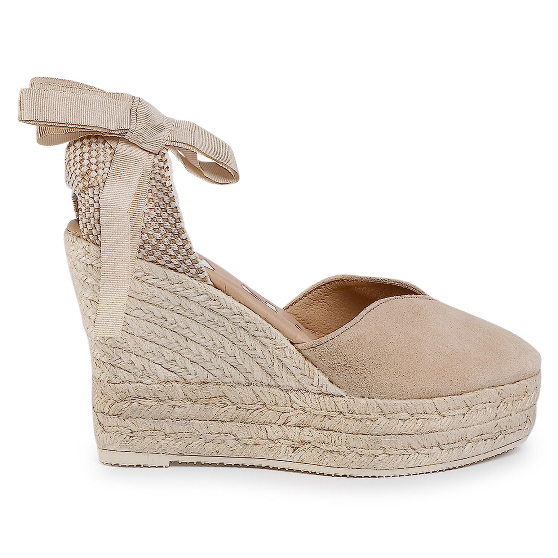 Manebi Espadrile Heart Shape Wedges M 1.1 WH Bež - Pepit.si