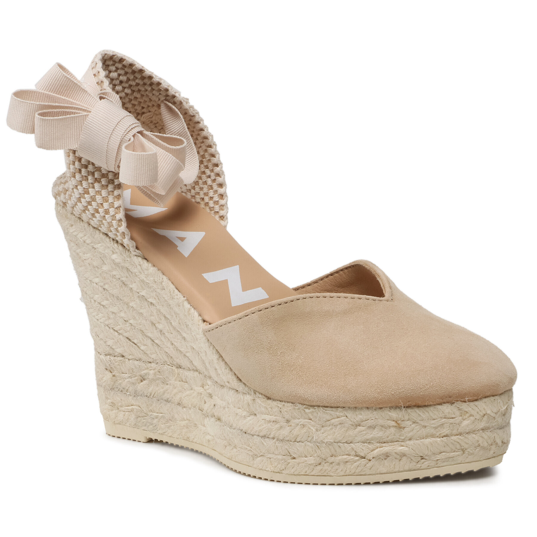 Manebi Espadrile Heart-Shaped Wedge Espadrilles M 1.1 WH Bež - Pepit.si