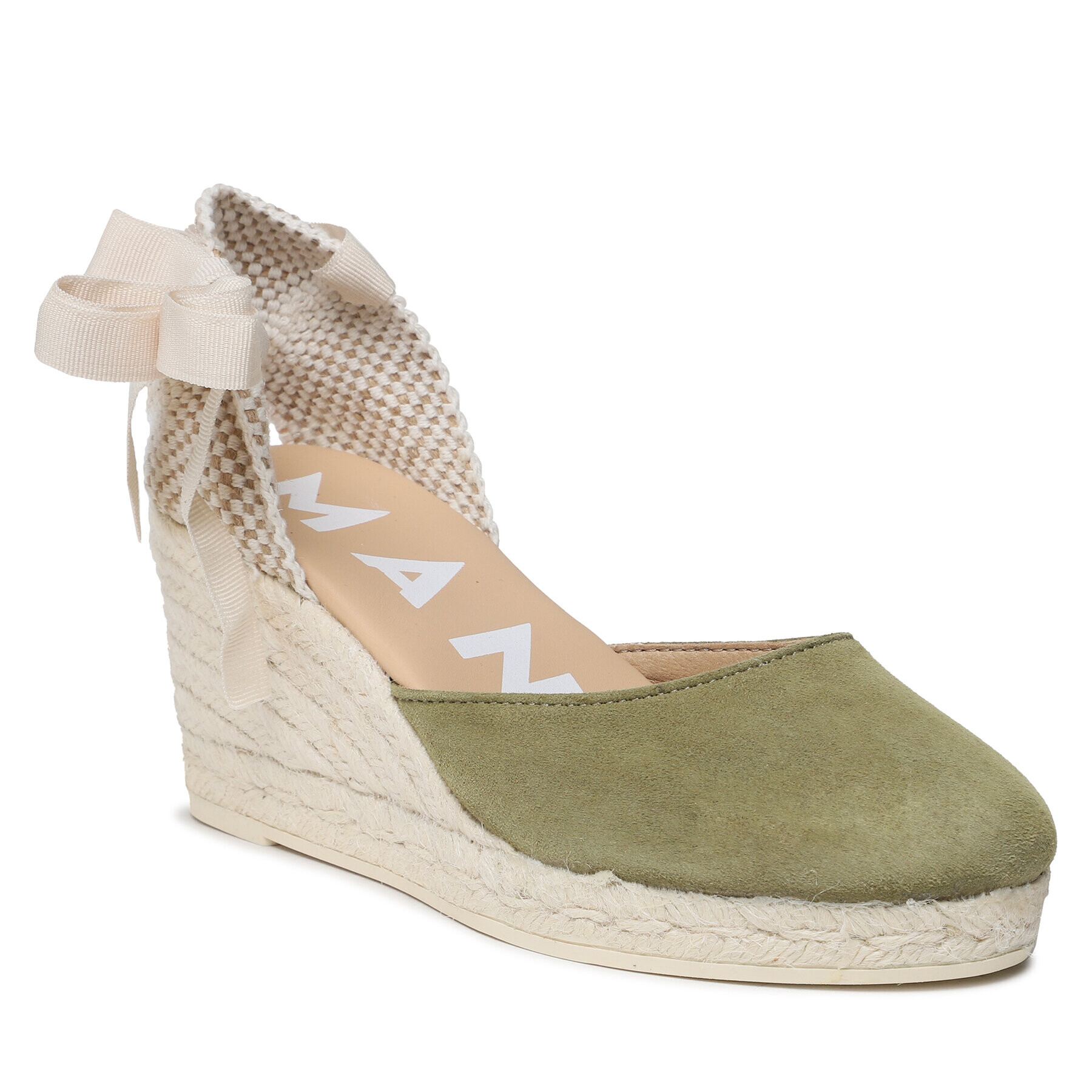 Manebi Espadrile Low Wedge Espadrilles R 1.5 WL Zelena - Pepit.si