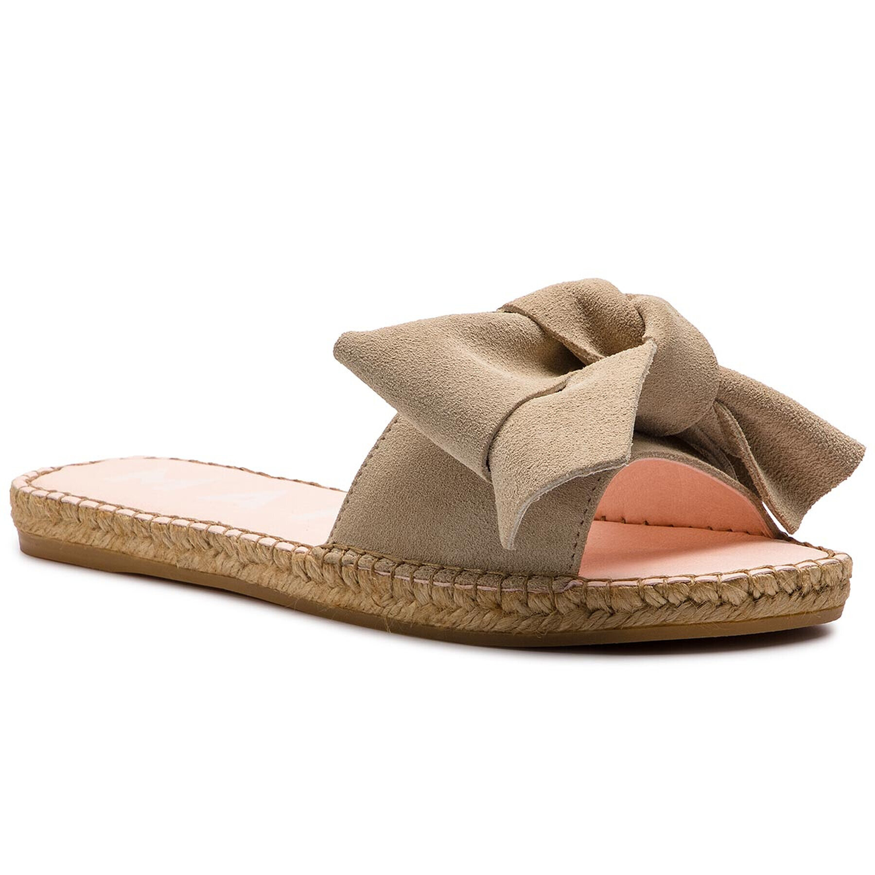 Manebi Espadrile Sandals With Bow K 1.1 J0 Bež - Pepit.si