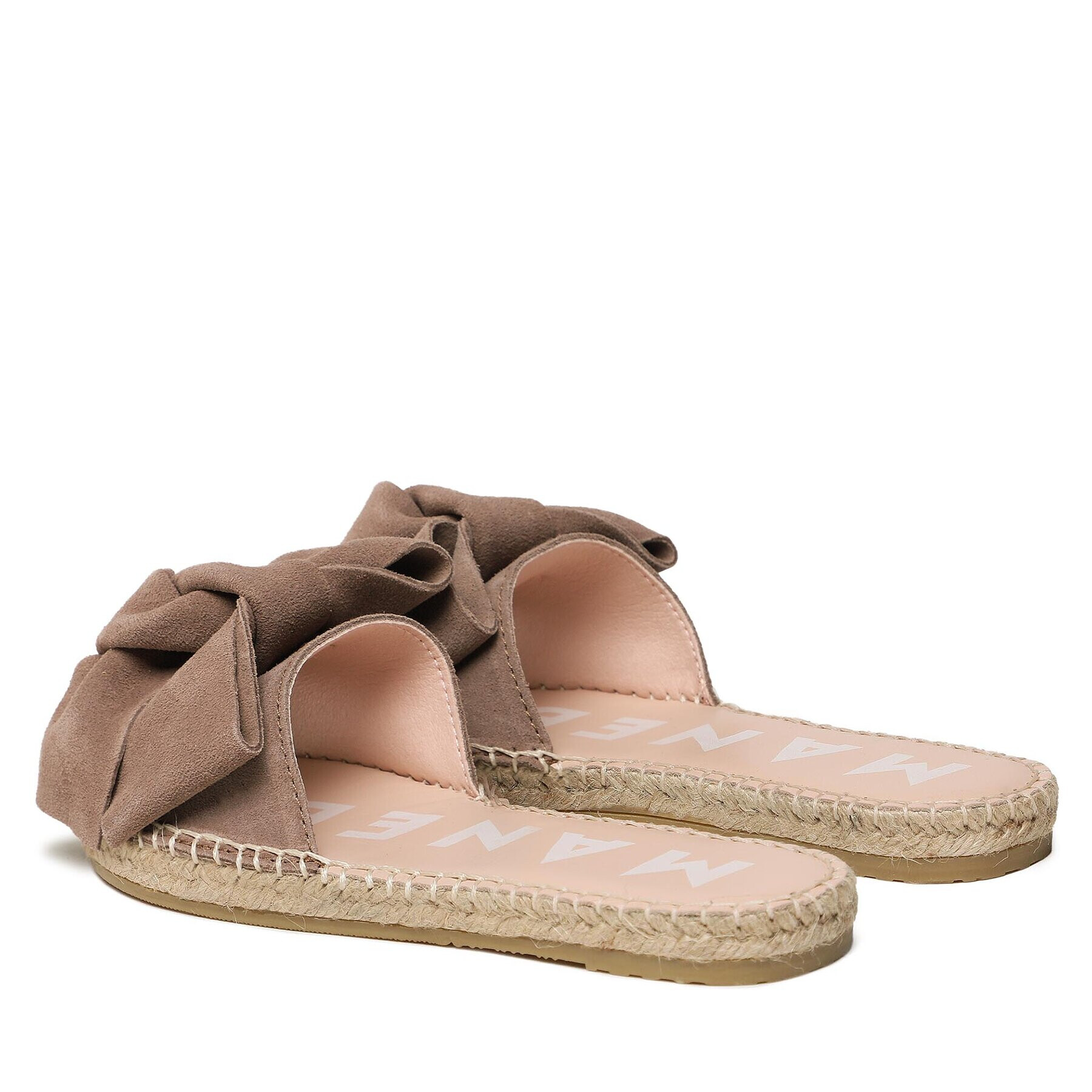 Manebi Espadrile Suede Sandals With Bow W 1.9 J0 Rjava - Pepit.si