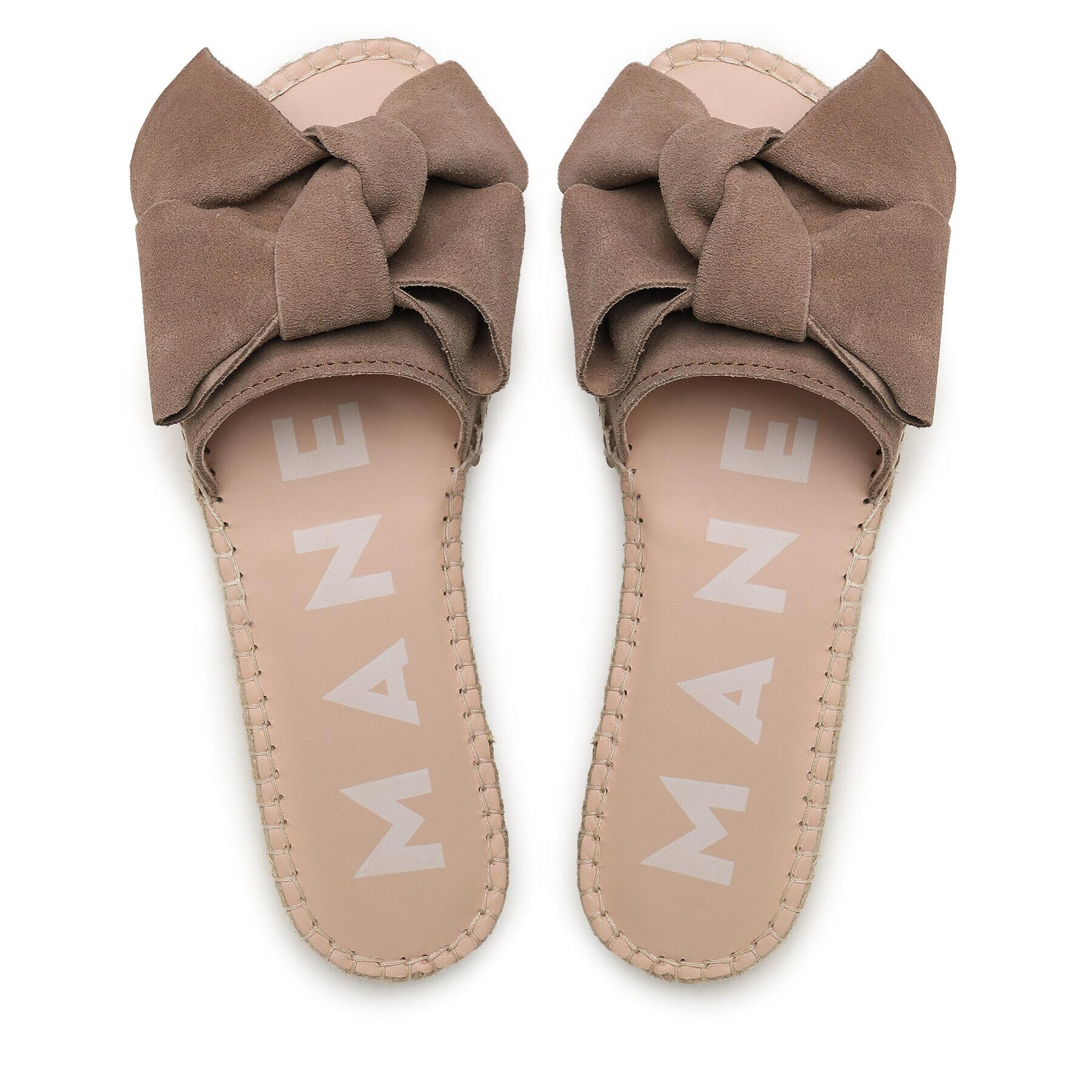 Manebi Espadrile Suede Sandals With Bow W 1.9 J0 Rjava - Pepit.si