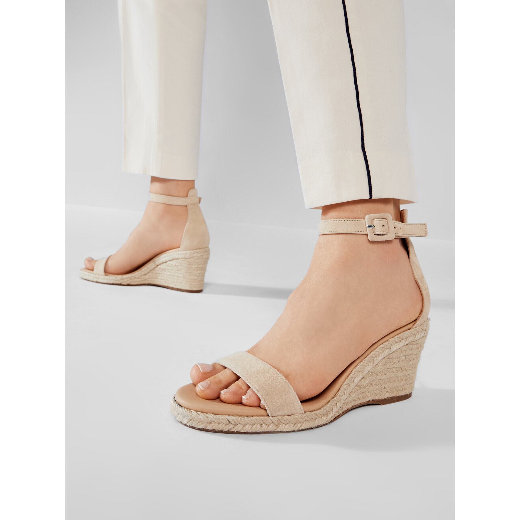 Manebi Espadrile Wedge Sandals M 1.1 Wg Bež - Pepit.si