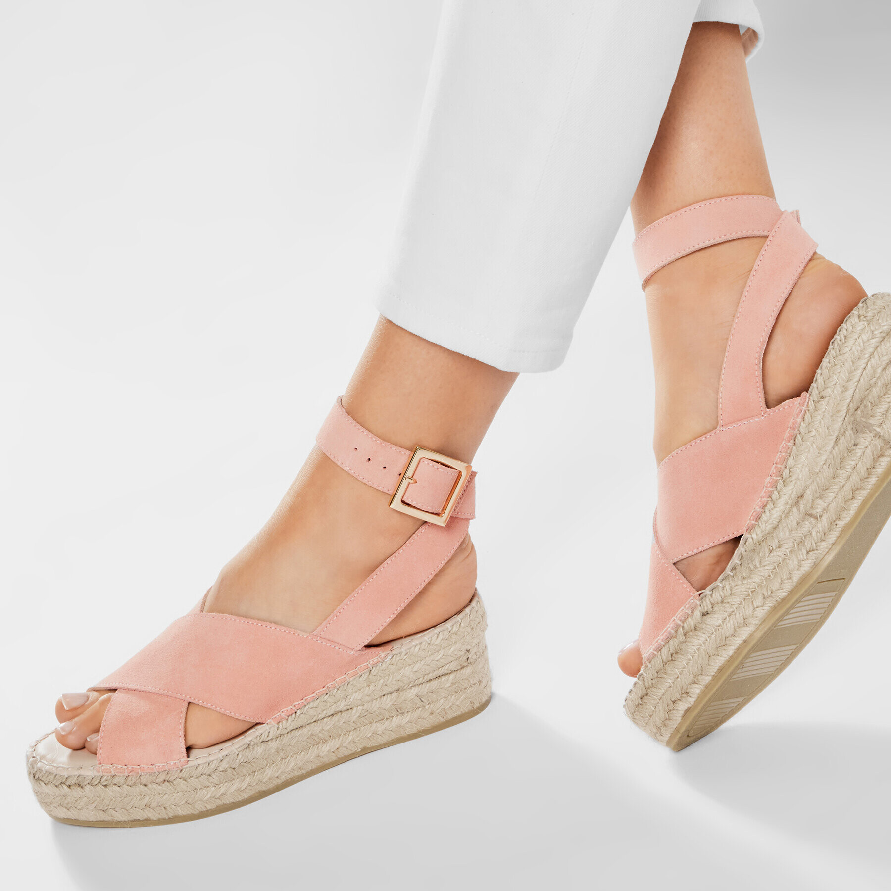 Manebi Espadrile Wedges W Belt W 1.4 Wb Roza - Pepit.si