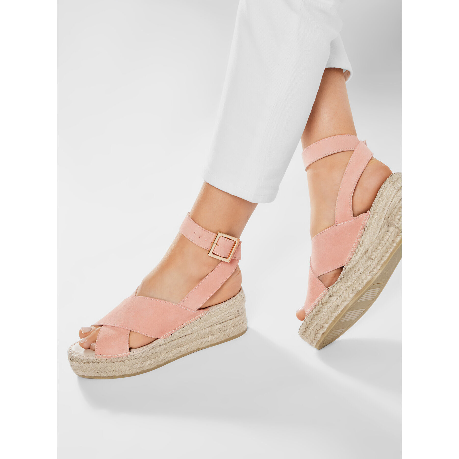 Manebi Espadrile Wedges W Belt W 1.4 Wb Roza - Pepit.si