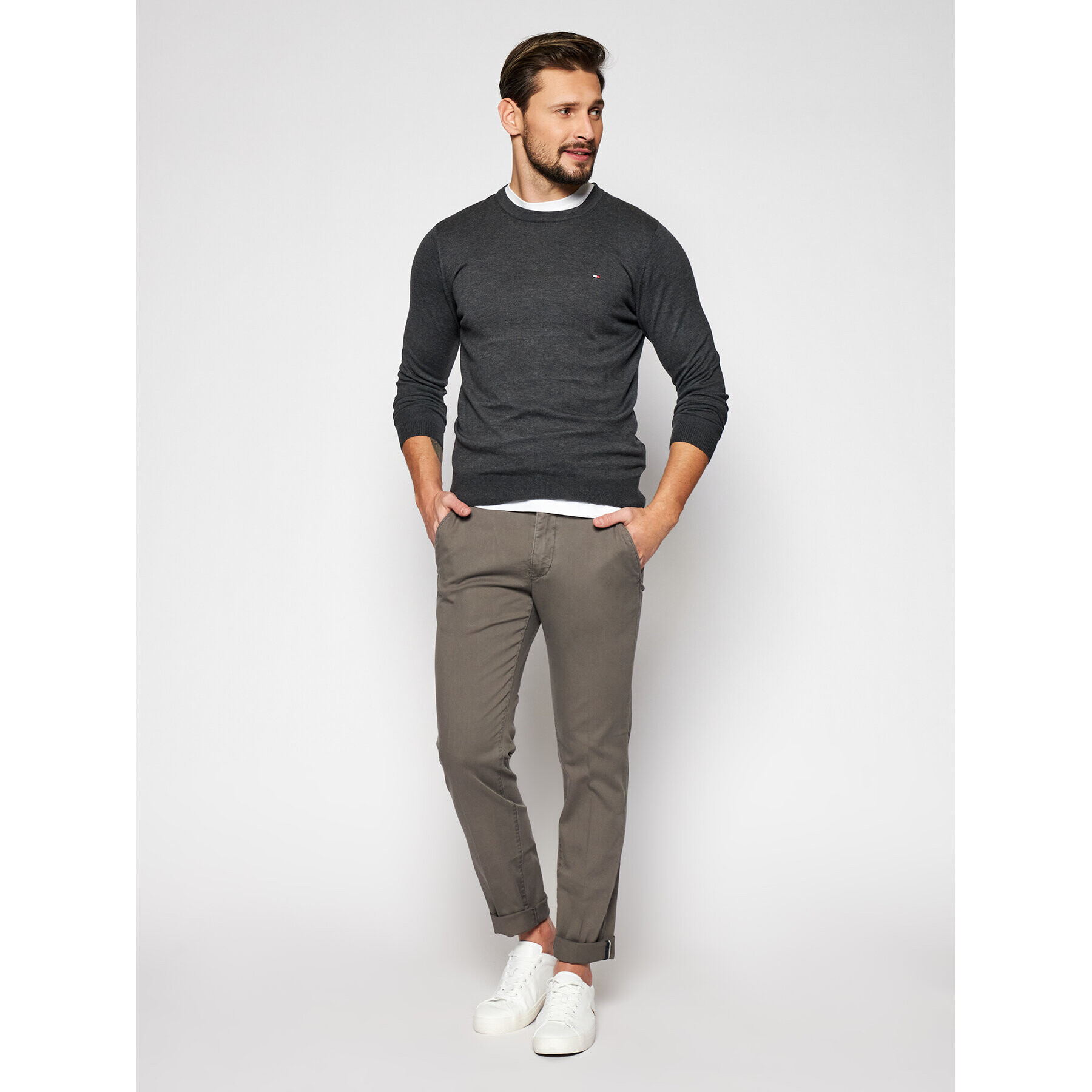 Marc O'Polo Chino hlače B21 0108 10064 Siva Tapered Fit - Pepit.si