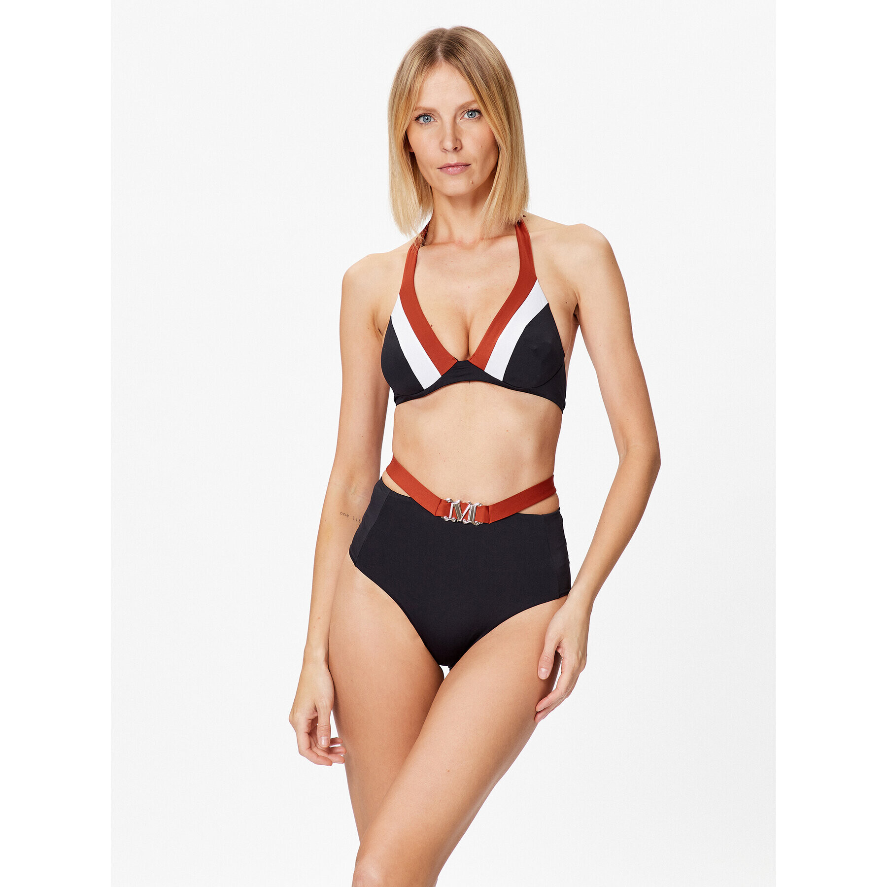 Max Mara Beachwear Gornji del bikini Abigail 2338211738 Črna - Pepit.si