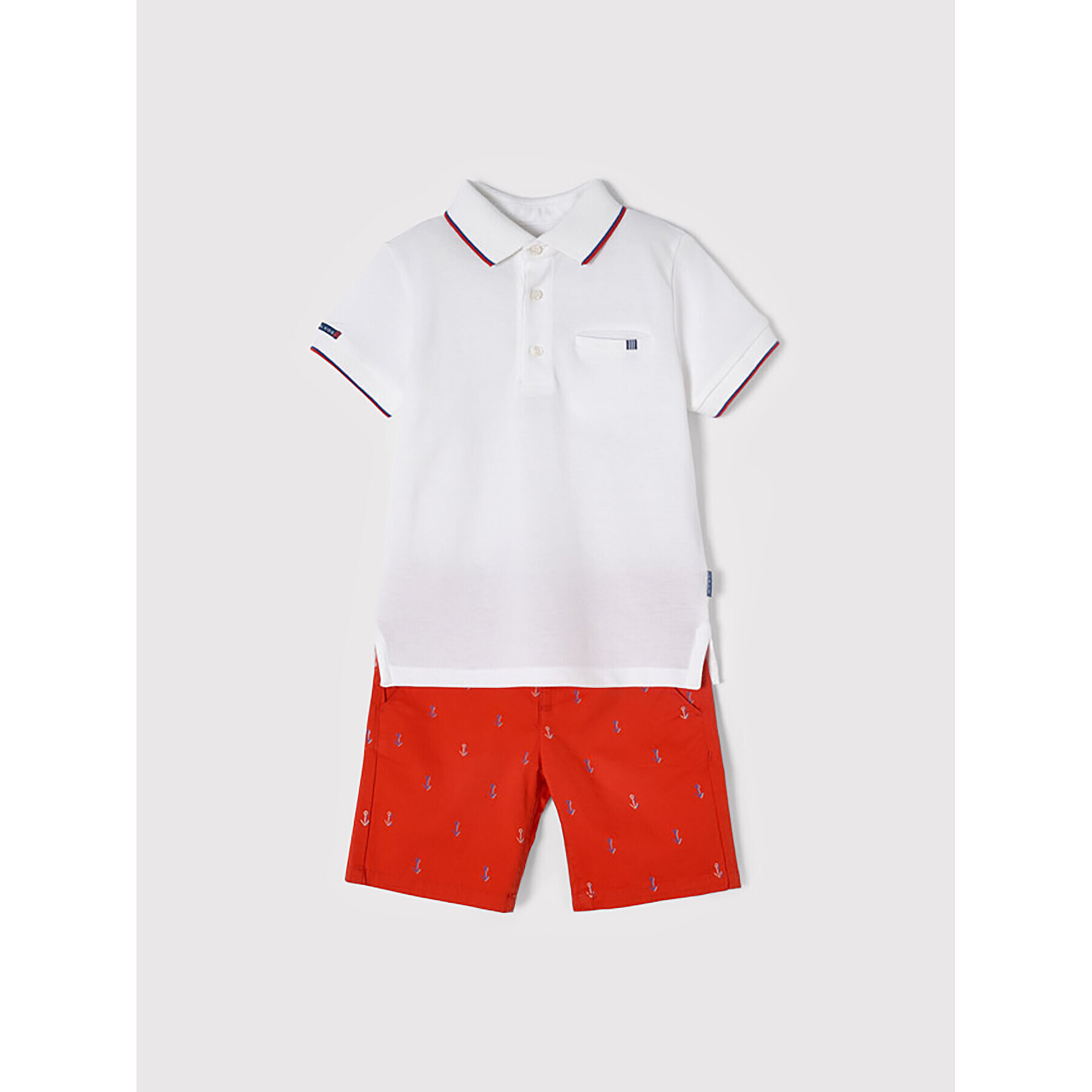 Mayoral Komplet polo majica in hlače 3269 Bela Regular Fit - Pepit.si