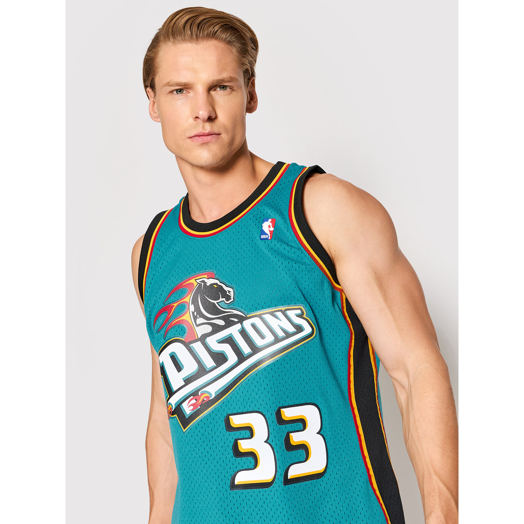 Mitchell & Ness Majica brez rokavov SMJYGS18164 Modra Regular Fit - Pepit.si