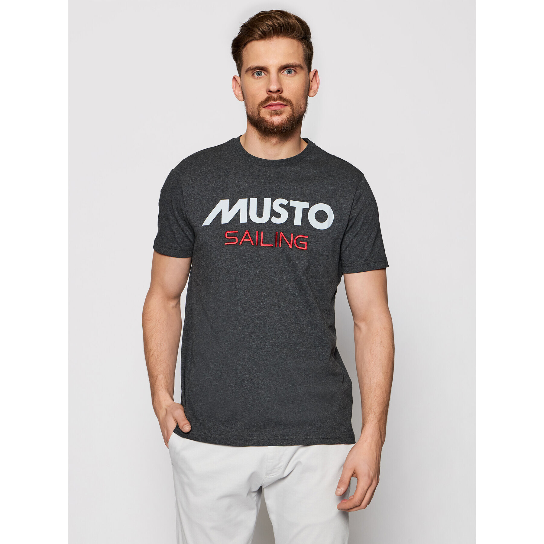 Musto Majica Tee 82020 Siva Regular Fit - Pepit.si