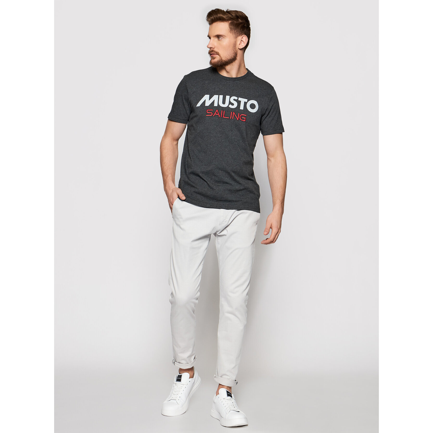 Musto Majica Tee 82020 Siva Regular Fit - Pepit.si