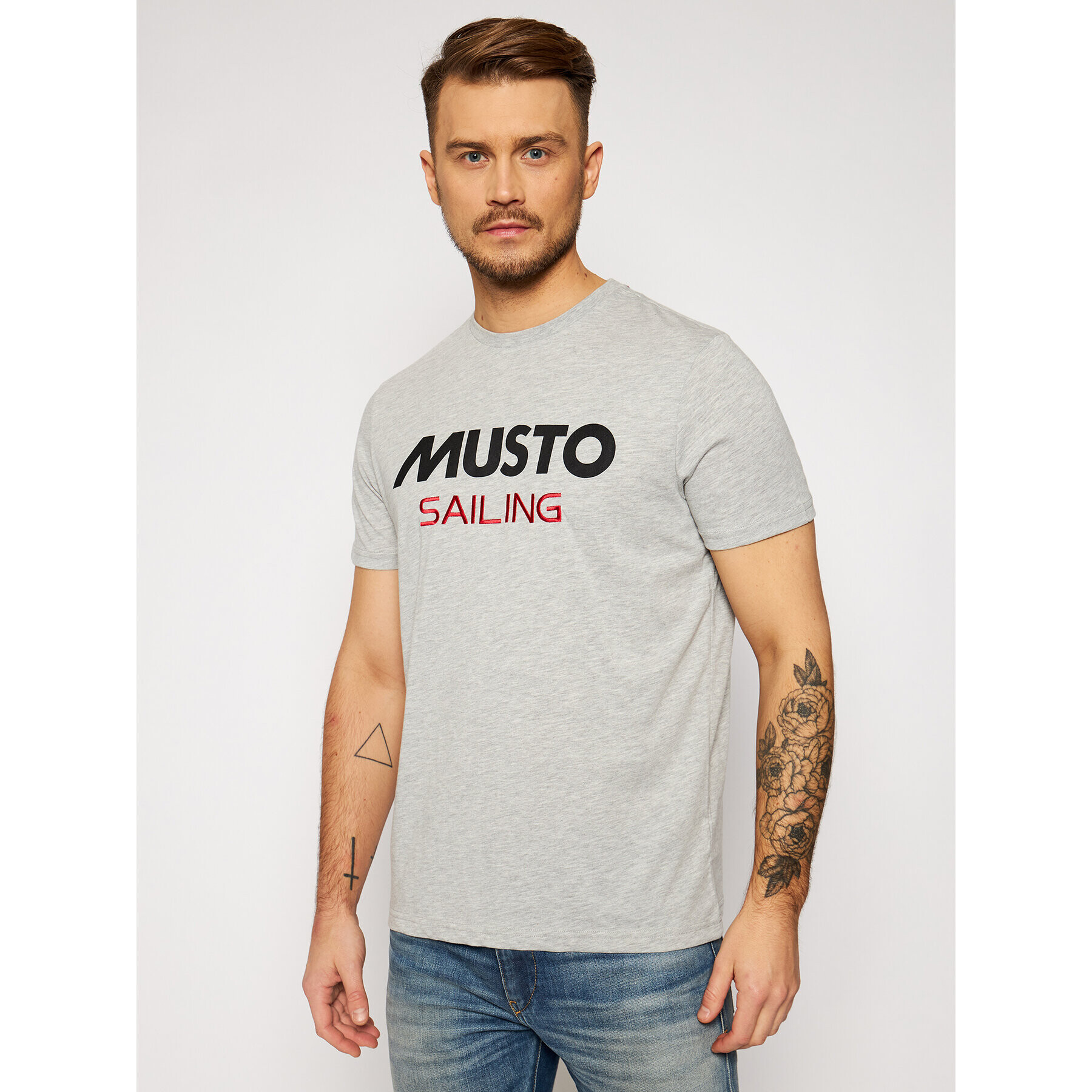 Musto Majica Tee 82020 Siva Regular Fit - Pepit.si