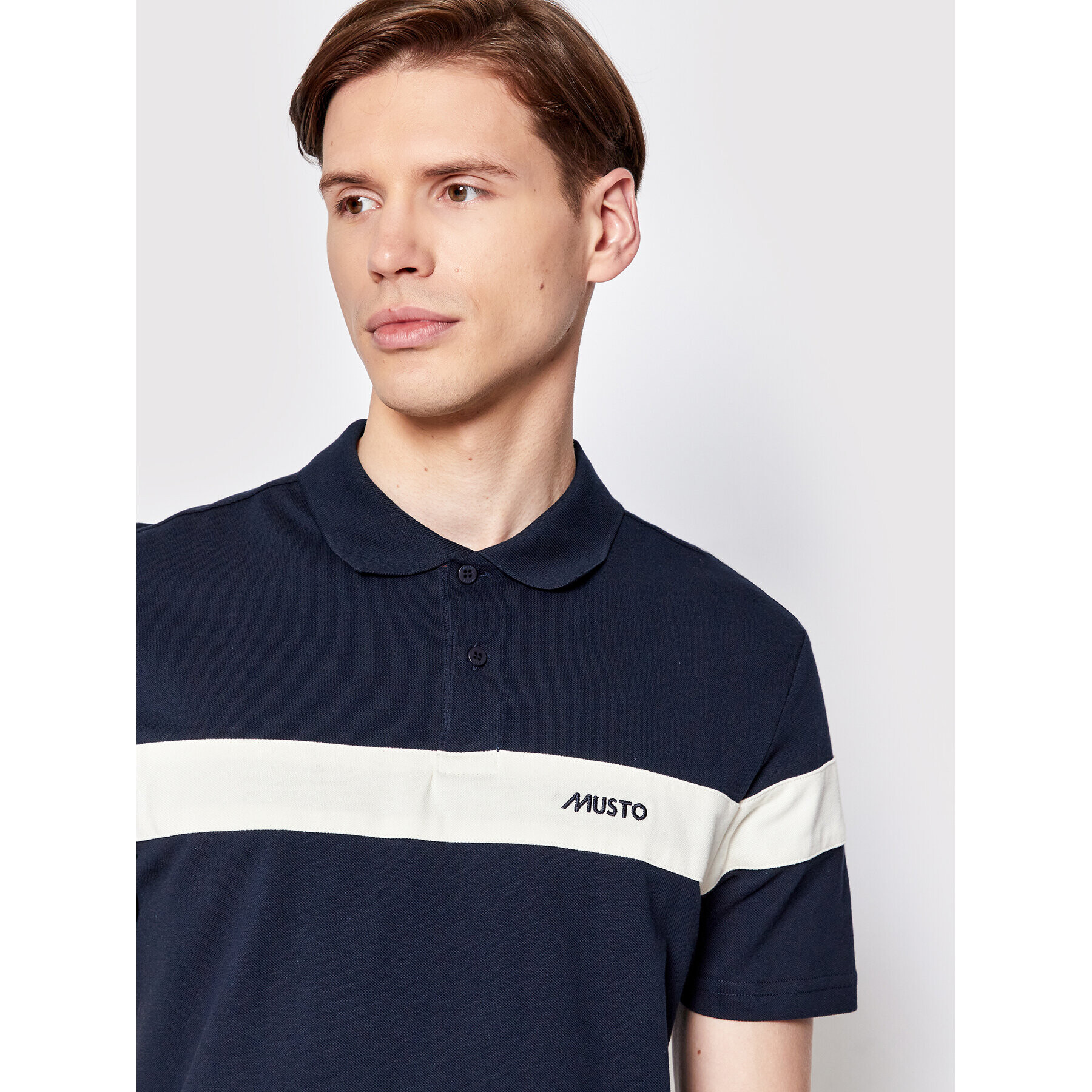 Musto Polo majica 82157 Mornarsko modra Regular Fit - Pepit.si