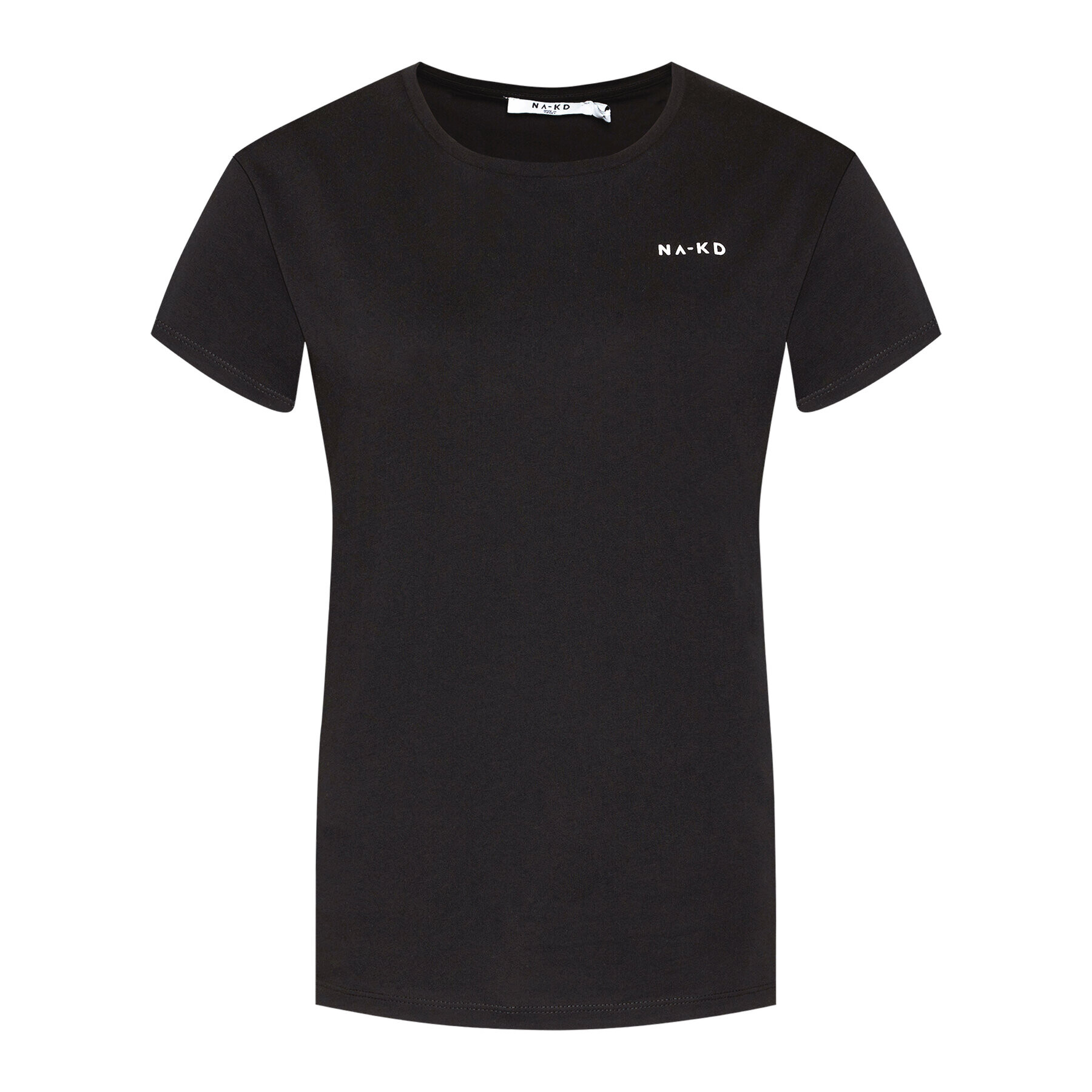 NA-KD Majica Basic Logo Tee 1044-000097-0002-003 Črna Loose Fit - Pepit.si