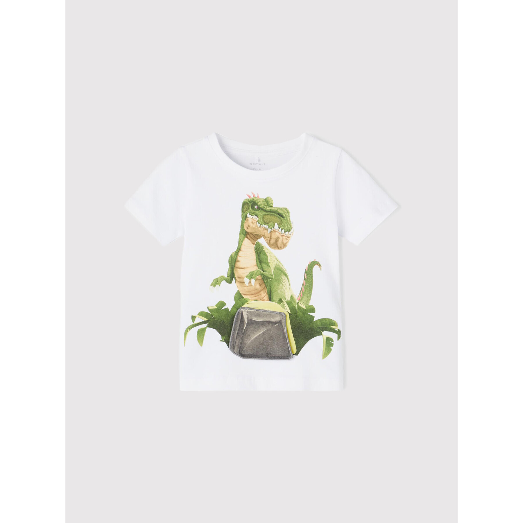 NAME IT Majica GIGANTOSAURUS 13199876 Bela Regular Fit - Pepit.si