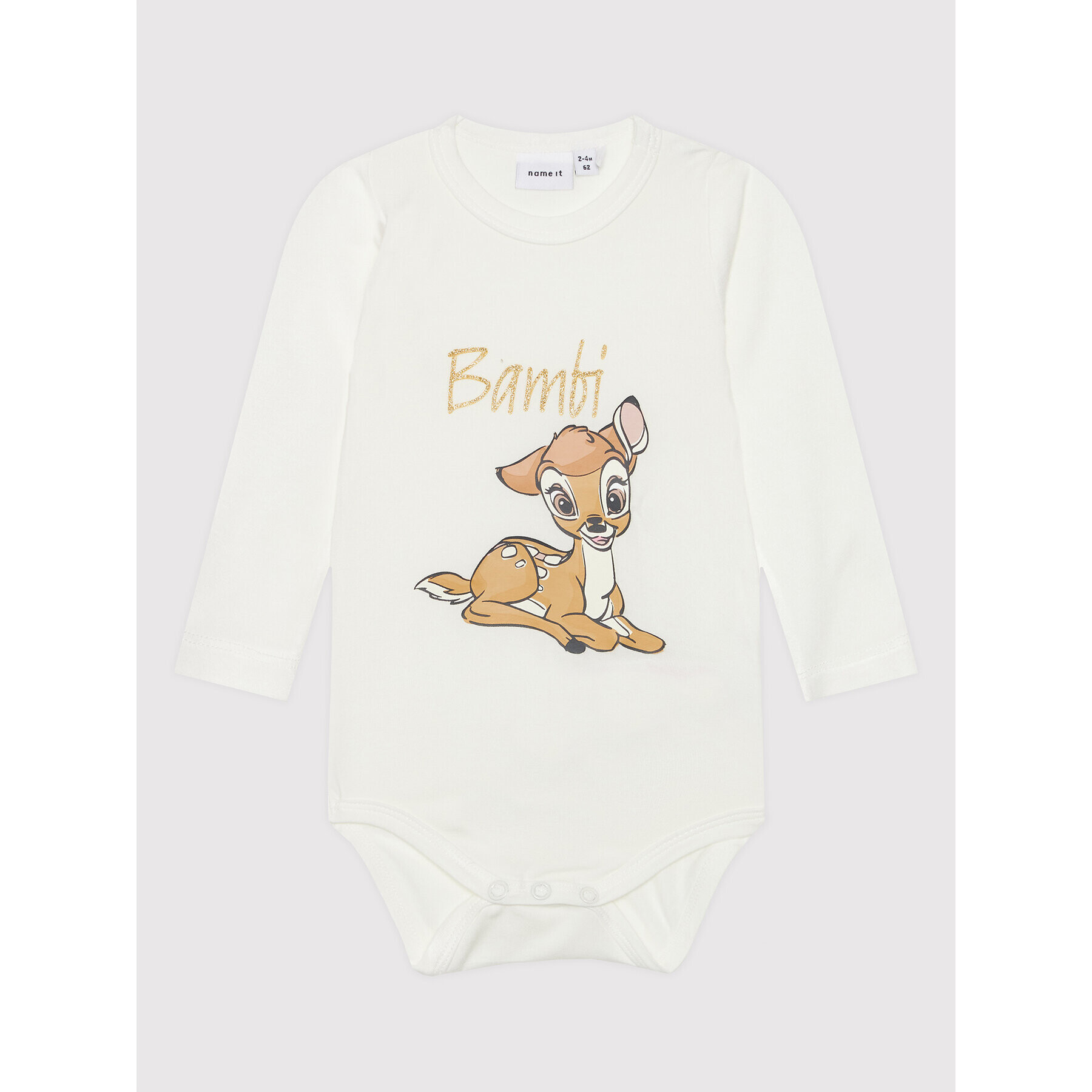 NAME IT Otroški bodi DISNEY 13198662 Bela Regular Fit - Pepit.si