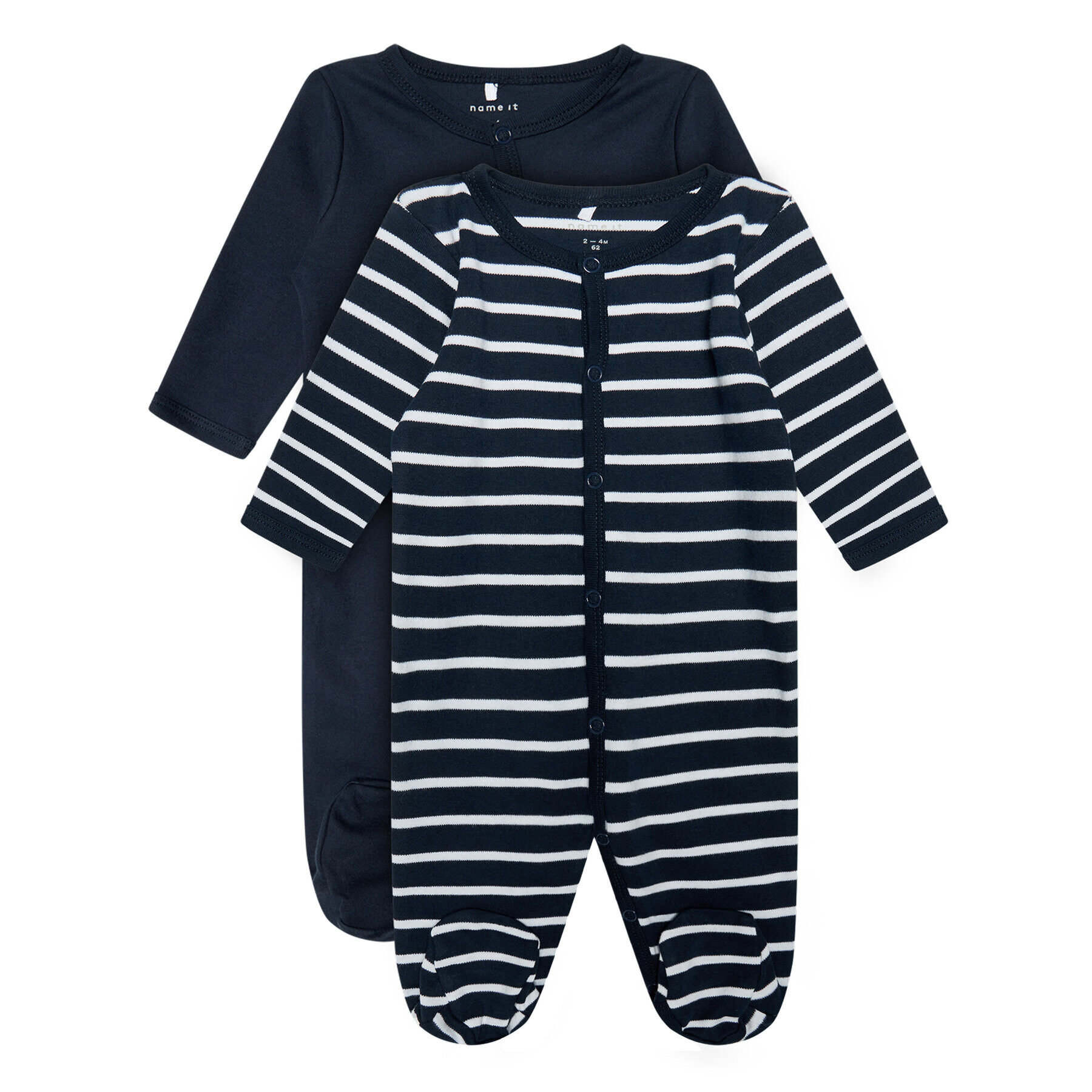 NAME IT Set 2 parov pajacov Nightsuit 13183449 Mornarsko modra Regular Fit - Pepit.si