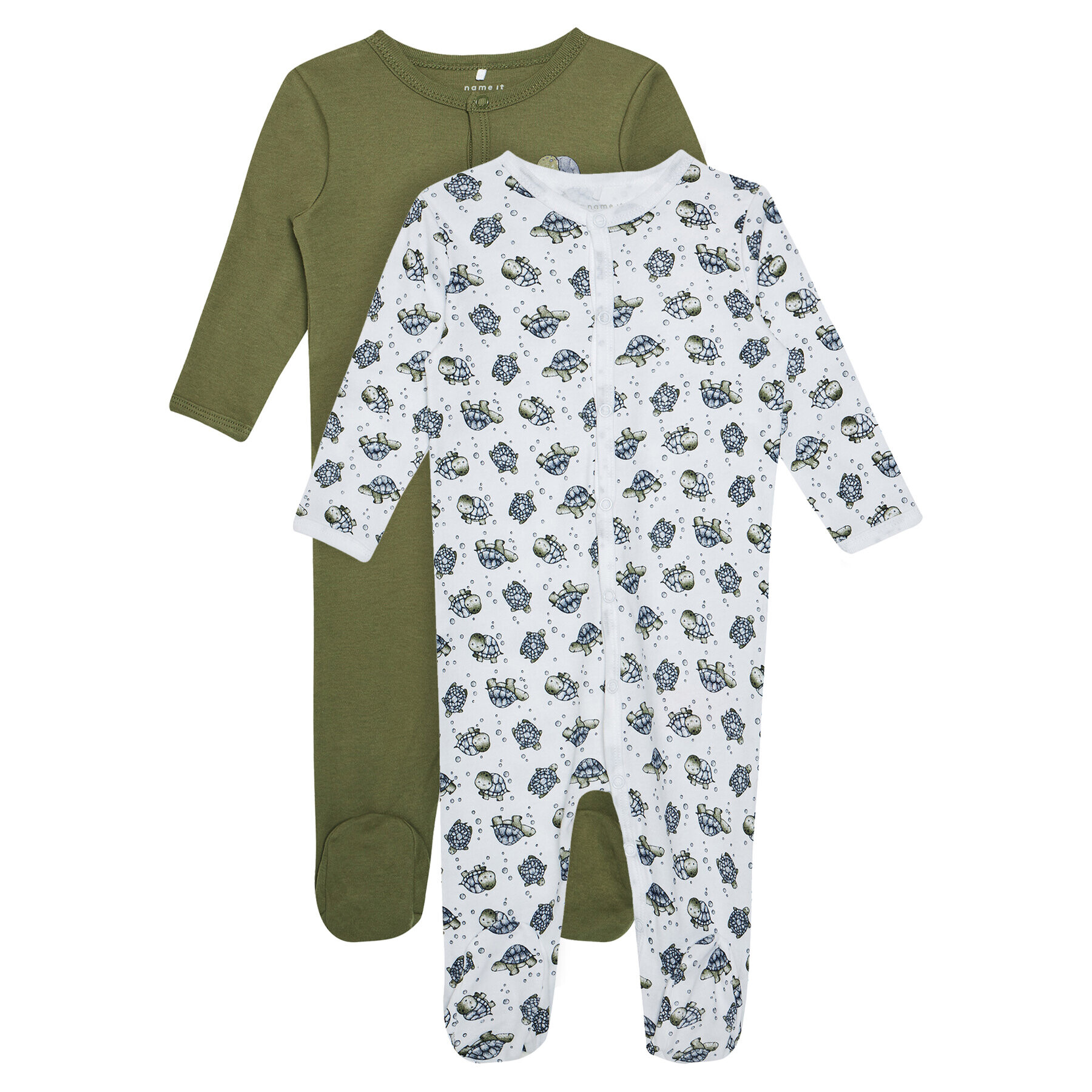 NAME IT Set 2 parov pajacov Nightsuit 13189127 Zelena Regular Fit - Pepit.si