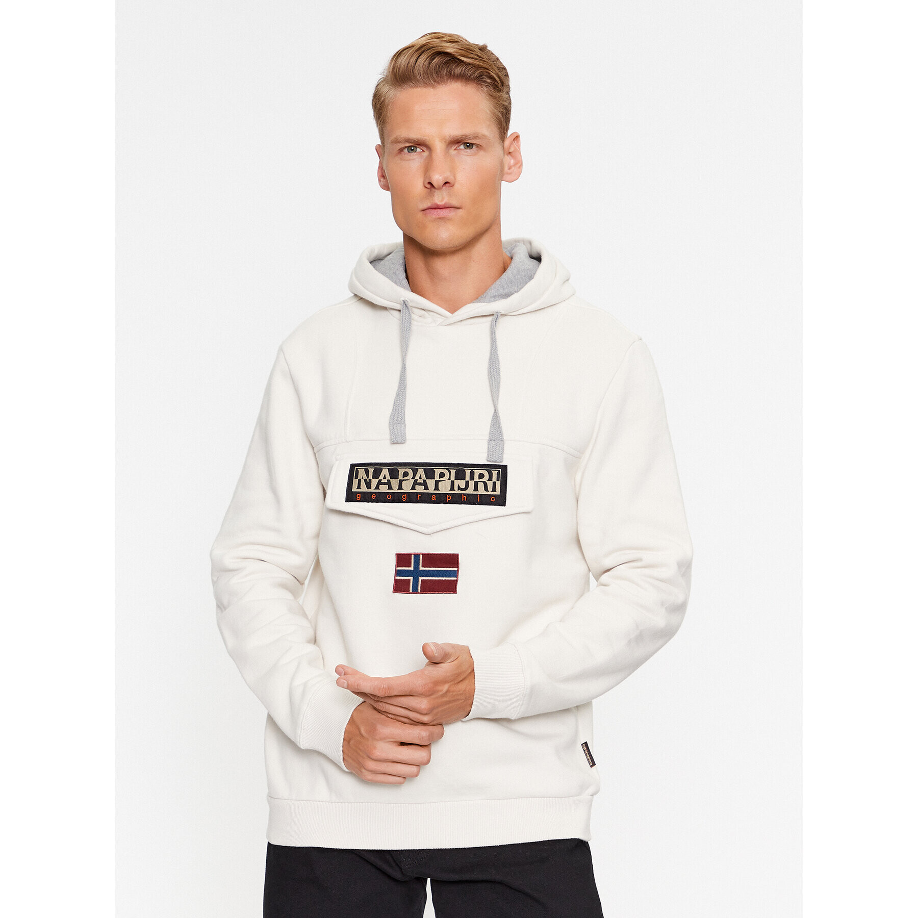 Napapijri Jopa Unisex Burgee Wint2 NP0A4GJD Écru Regular Fit - Pepit.si