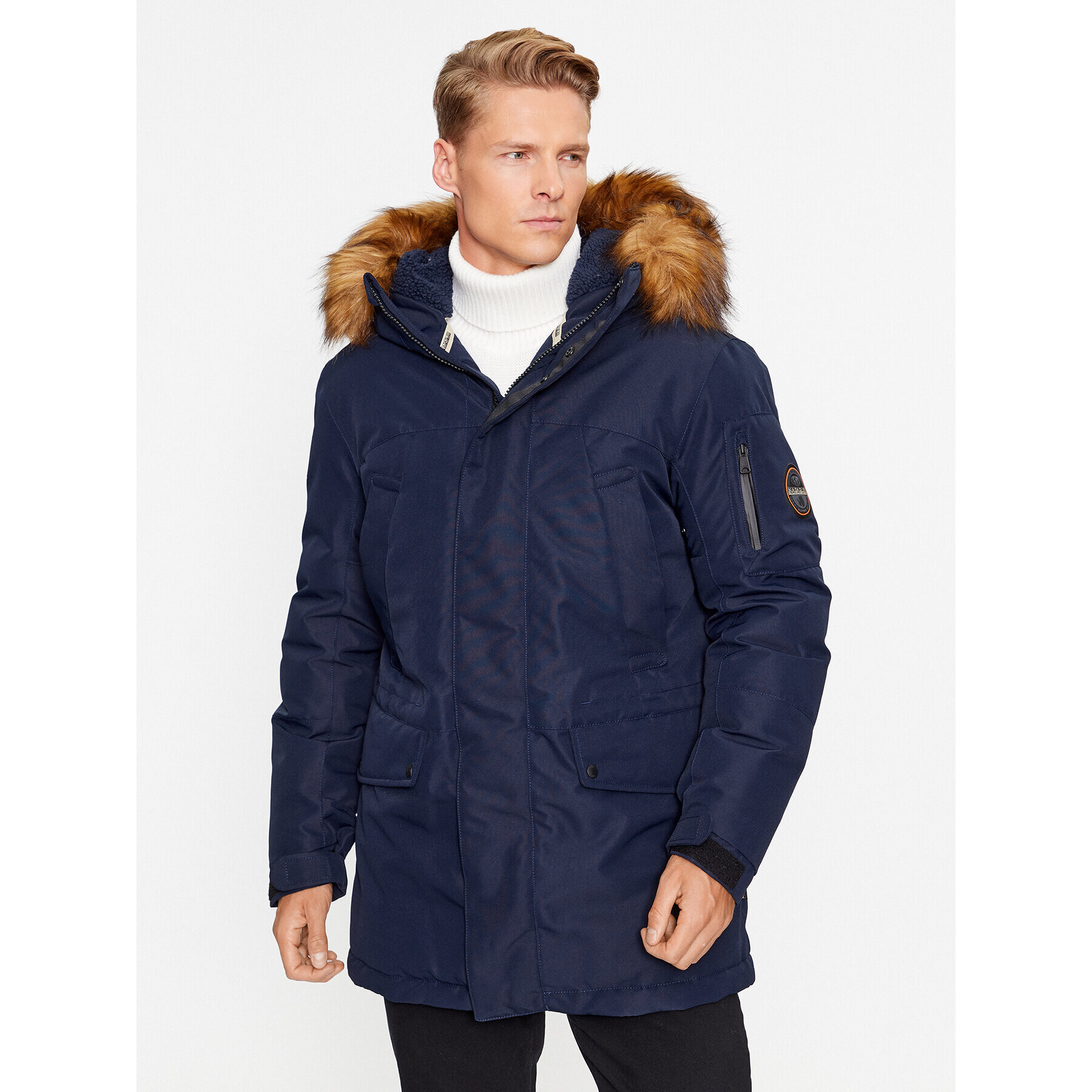 Napapijri Parka A-Dna Explorer NP0A4HEP Mornarsko modra Regular Fit - Pepit.si