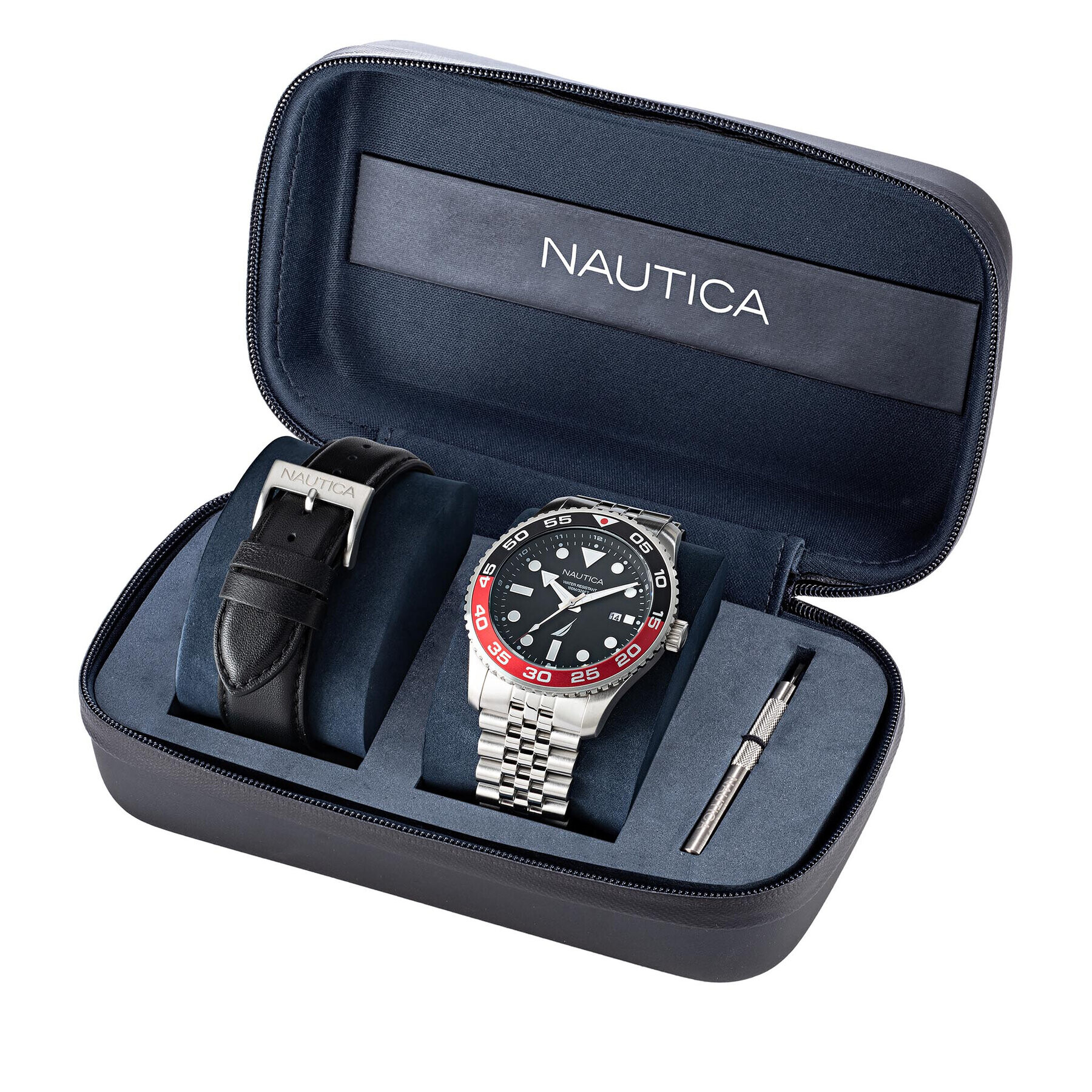 Nautica Ročna ura Pacific Beach Box Set NAPPBF145 Srebrna - Pepit.si