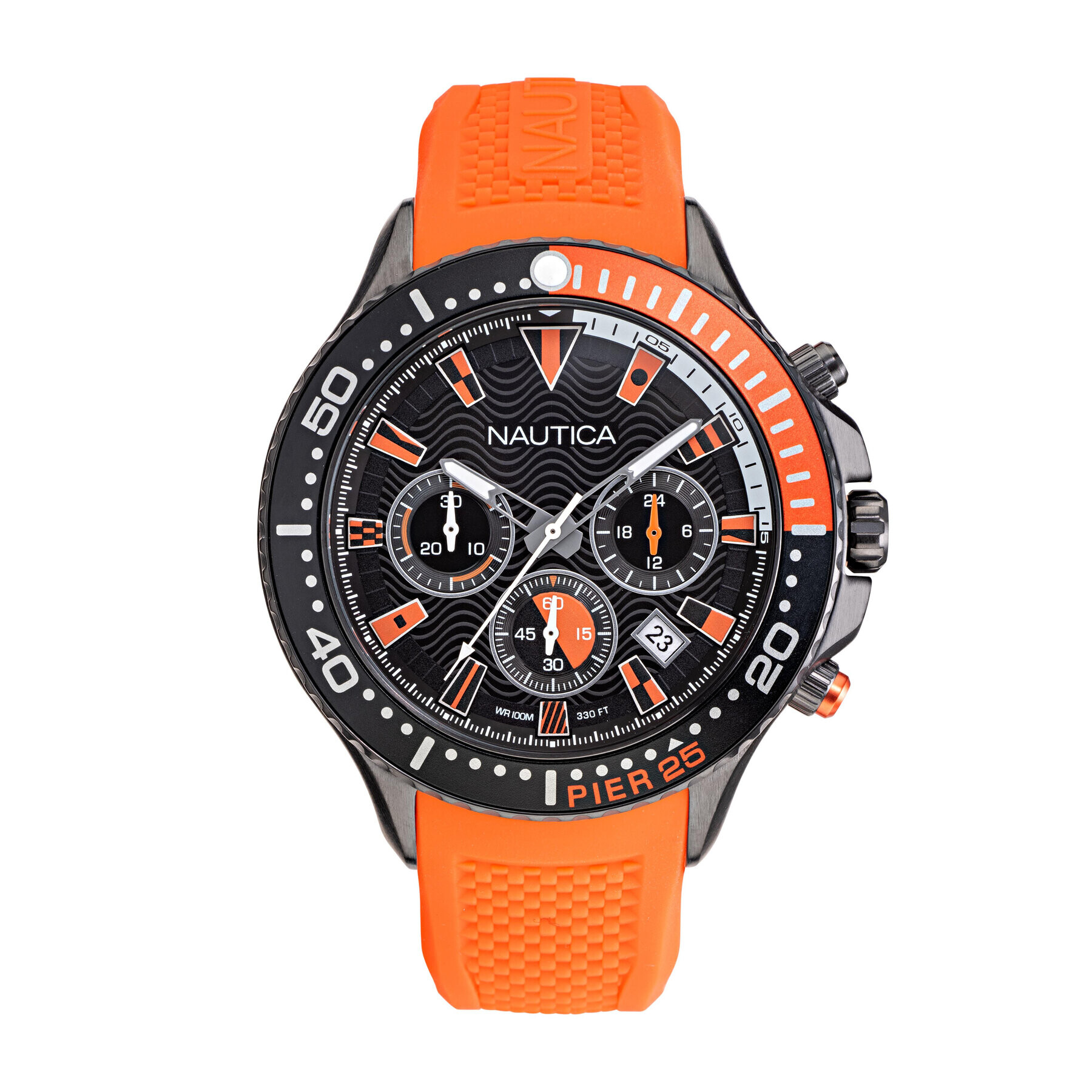 Nautica Ročna ura Pier 25 Chronograph NAPP25F10 Oranžna - Pepit.si