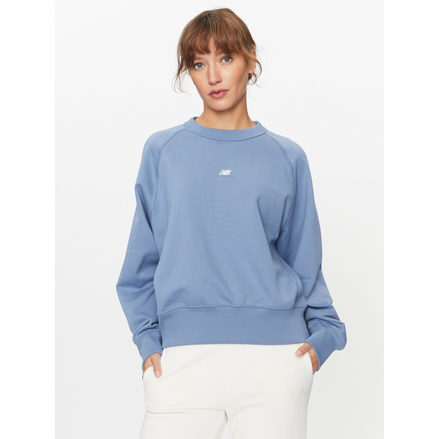 New Balance Jopa Athletics Remastered French Terry Crewneck WT31500 Bež Regular Fit - Pepit.si