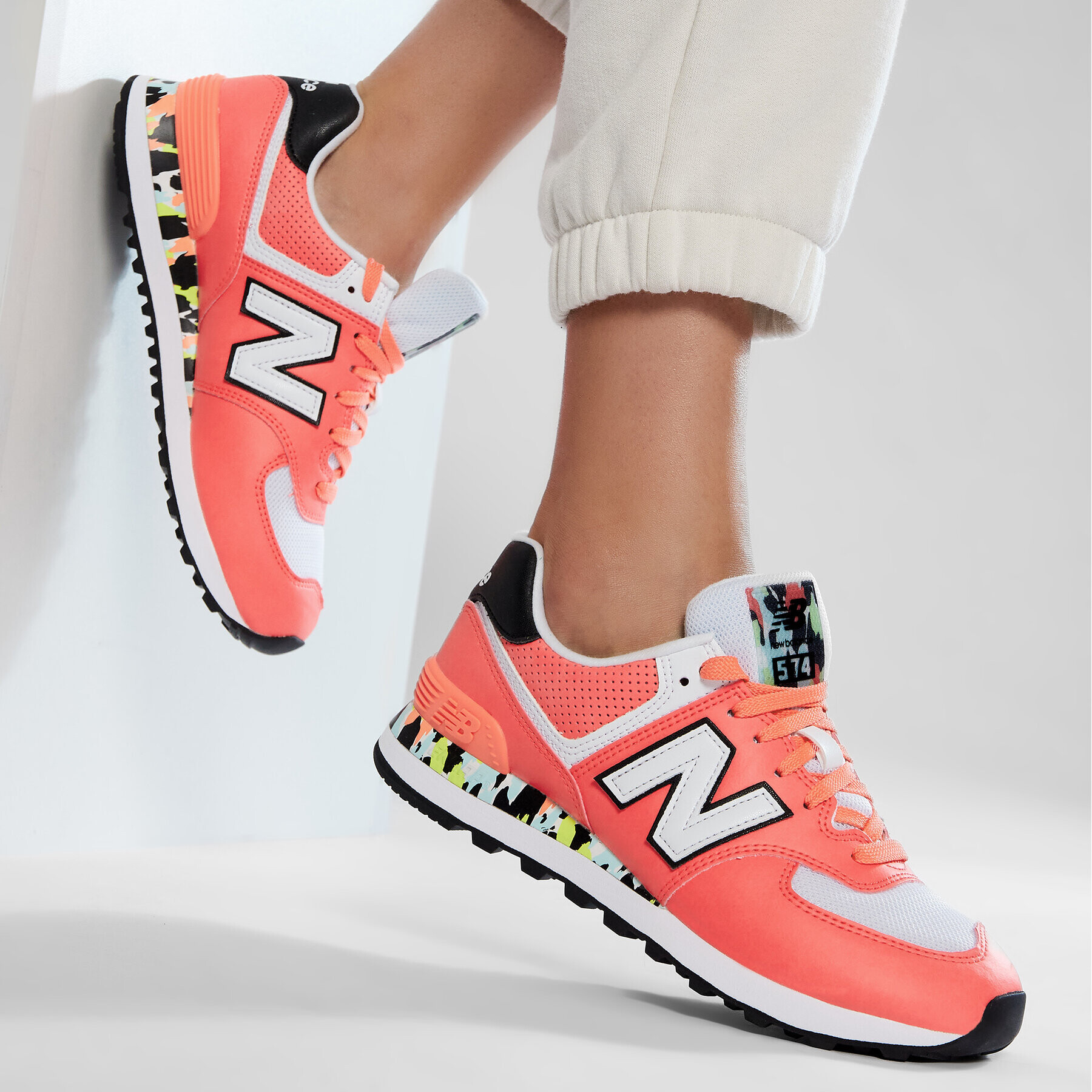 New Balance Superge WL574CU2 Oranžna - Pepit.si