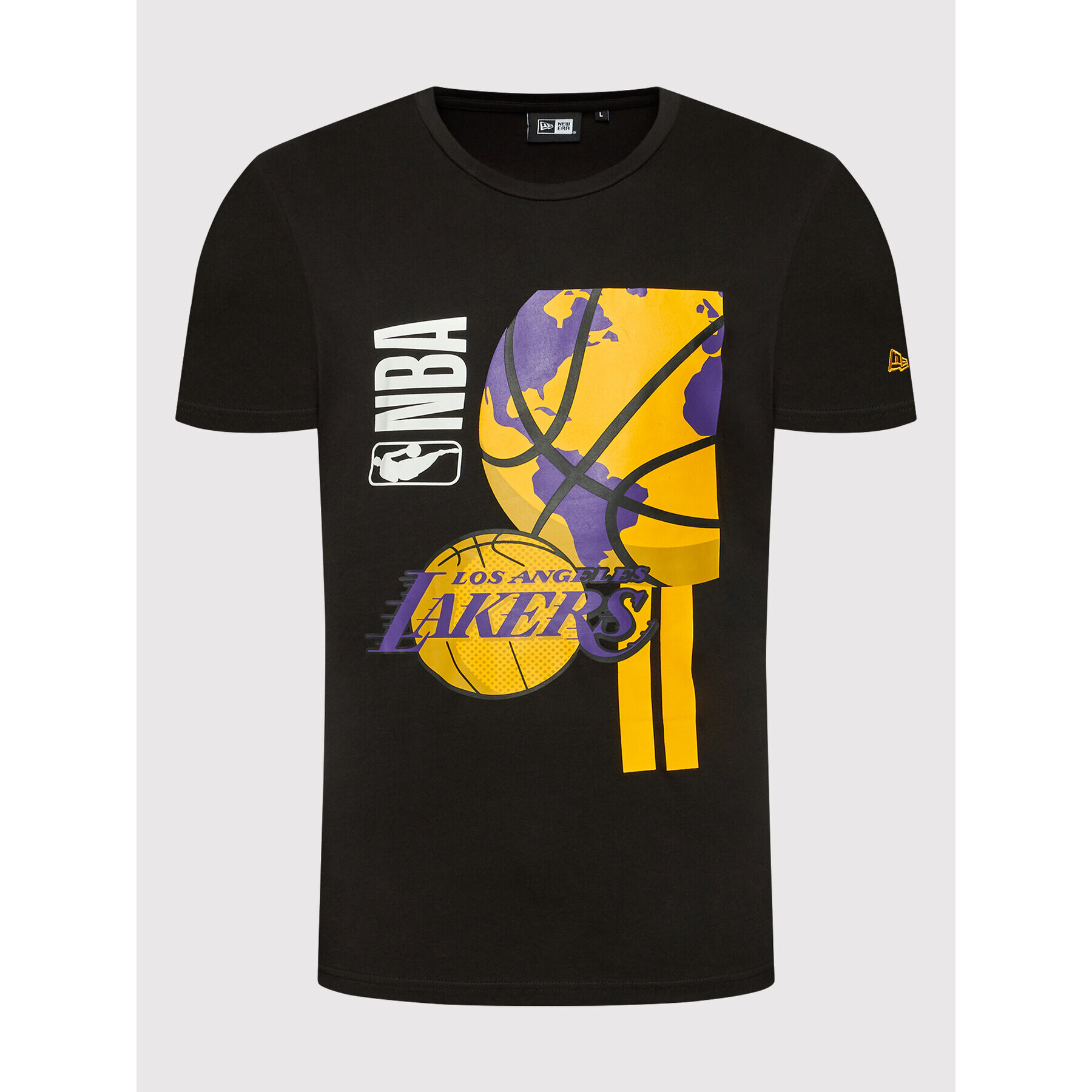 New Era Majica Lakers NBA Globe 13083916 Črna Regular Fit - Pepit.si