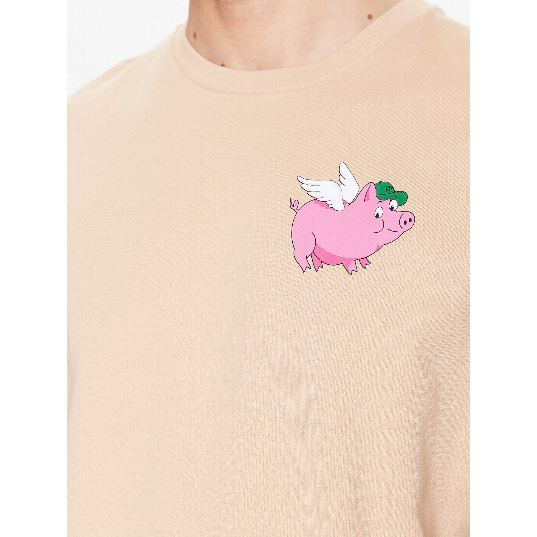 New Era Majica Lucky Pig Character 60332260 Bež Oversize - Pepit.si