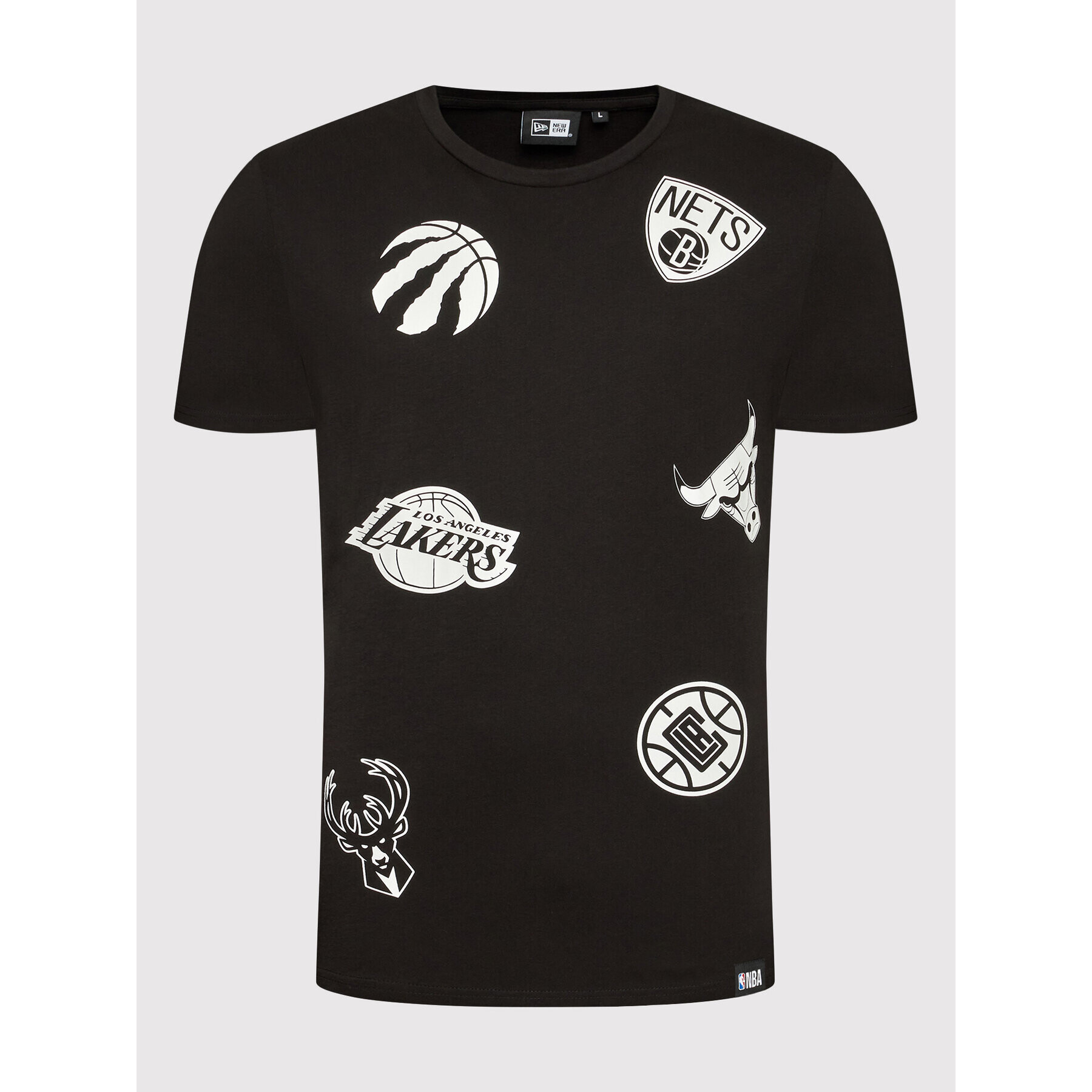 New Era Majica NBA Multi Team Logo 12590895 Črna Regular Fit - Pepit.si