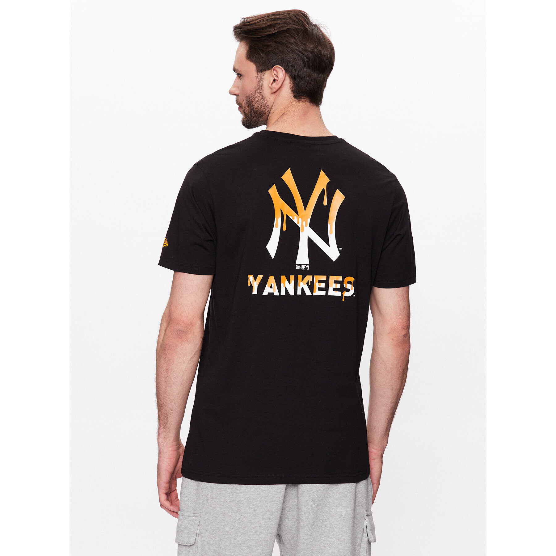 New Era Majica New York Yankees MLB Drip Logo 60332179 Črna Regular Fit - Pepit.si