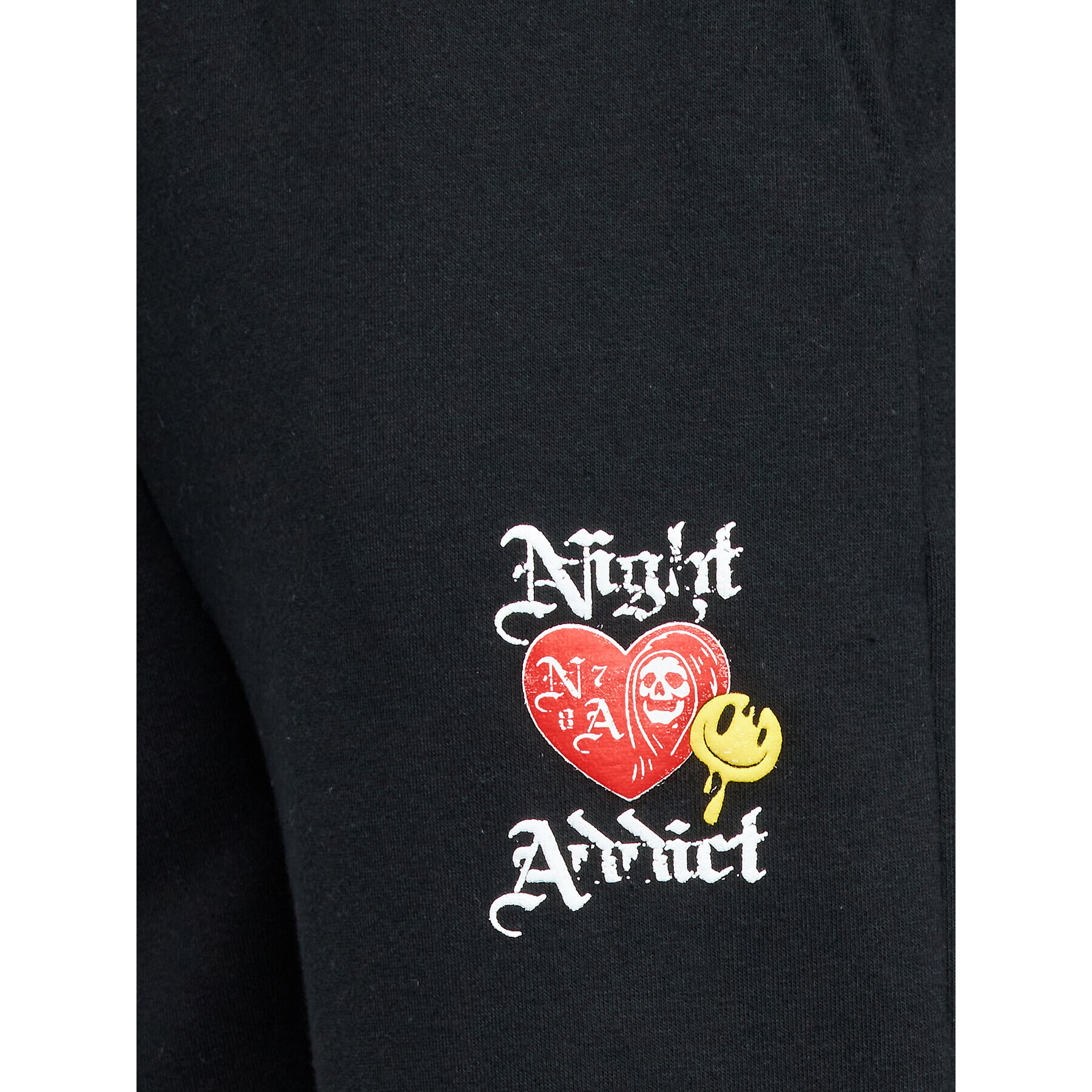 Night Addict Spodnji del trenirke MJB-NA516HEART Črna Regular Fit - Pepit.si